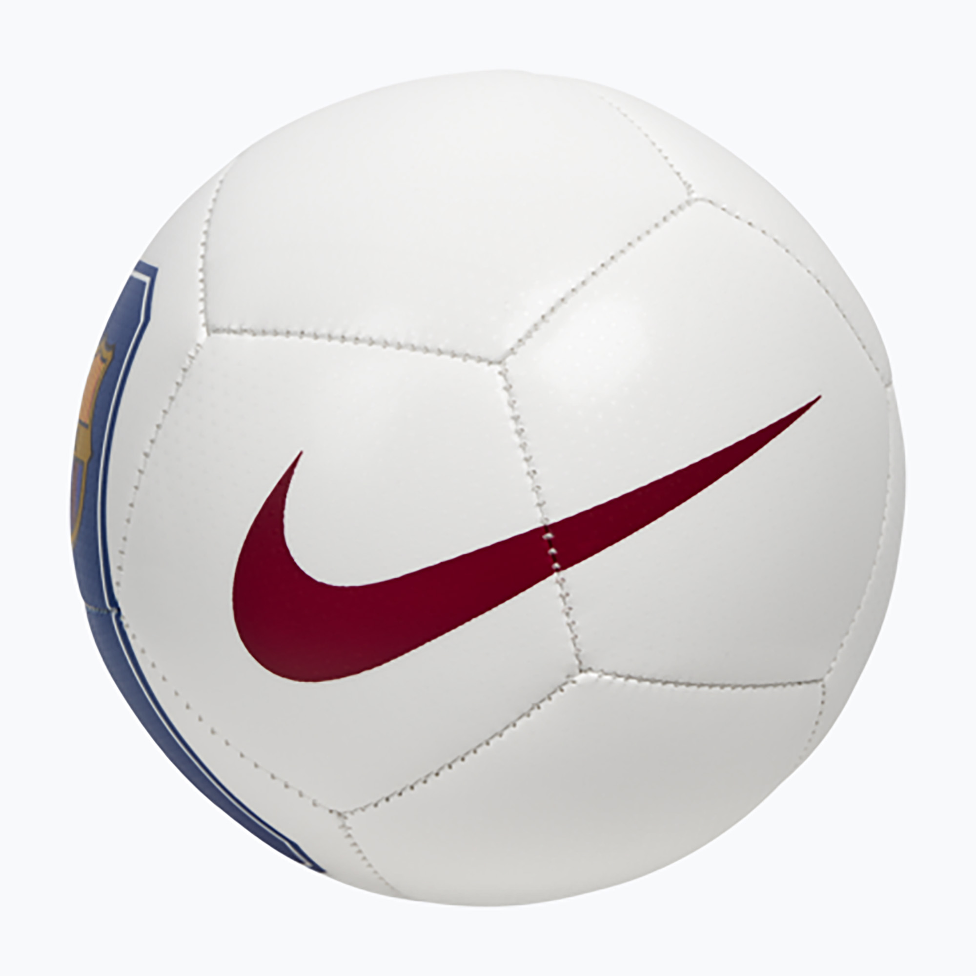 Minge pentru mini fotbal Nike Skills FC Barcelona white/cardinal red size 1