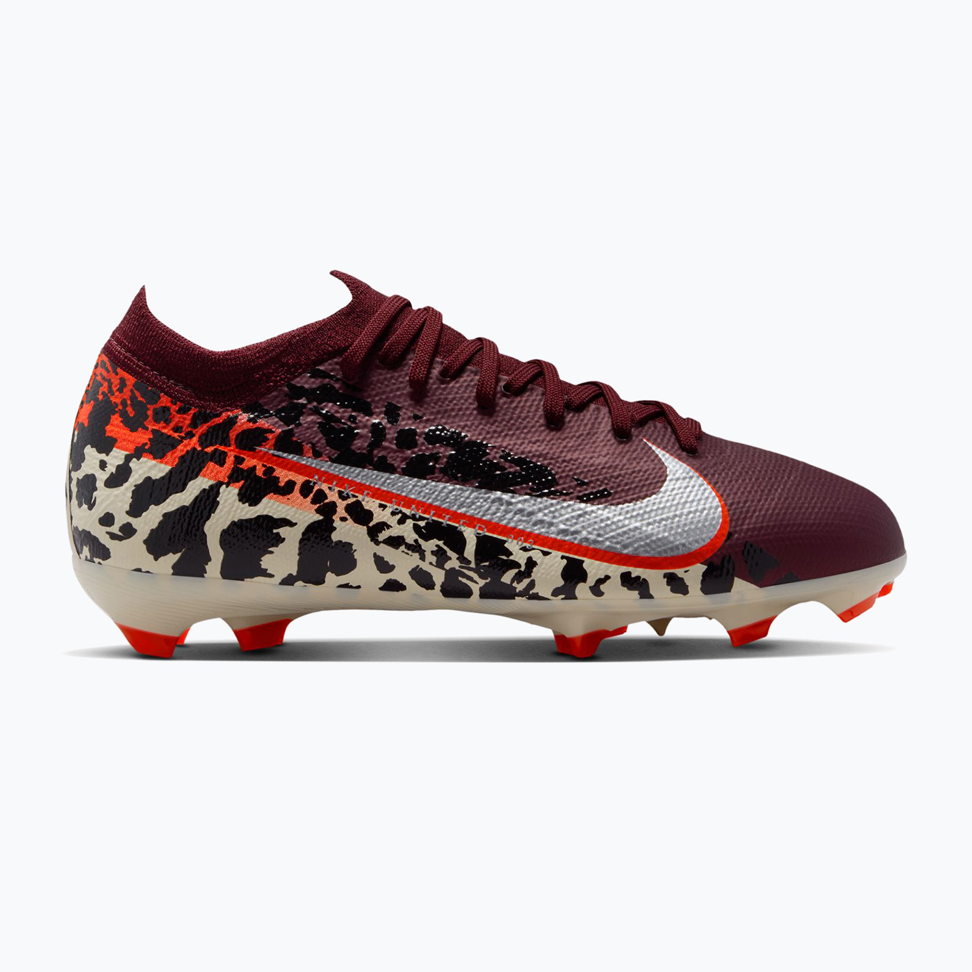 Детски футболни обувки Nike United Jr. Mercurial Vapor 16 Pro FG burgundy crush/metallic silver
