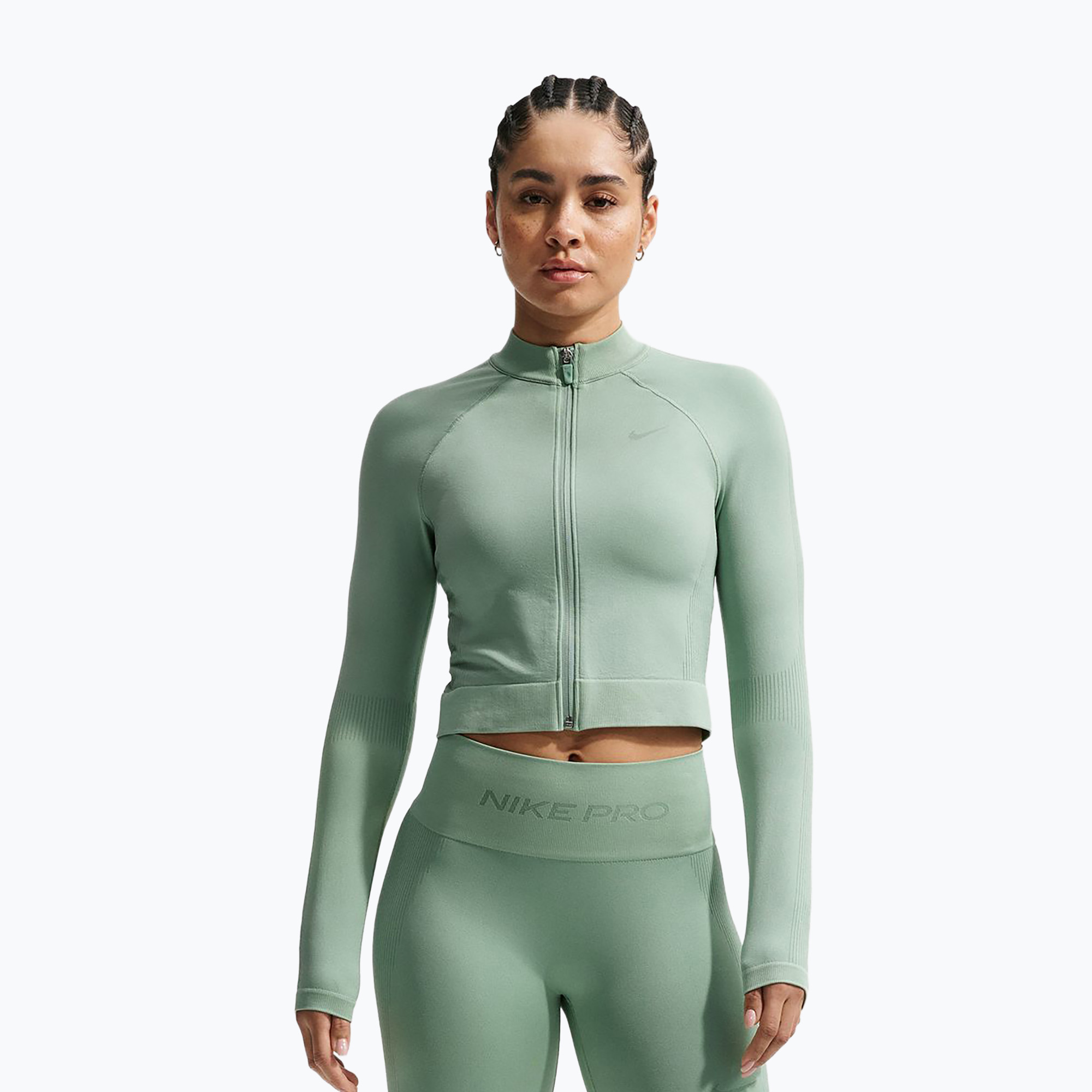 Дамски суитшърт за тренировка Nike Pro Seamless Full Zip Top steam