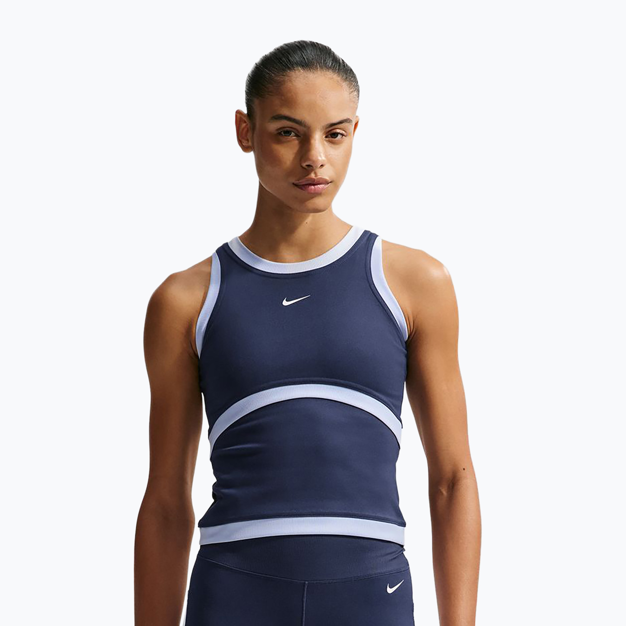 Дамска тренировъчна тениска Nike One Dri-Fit midnight navy/hydrogen blue/white