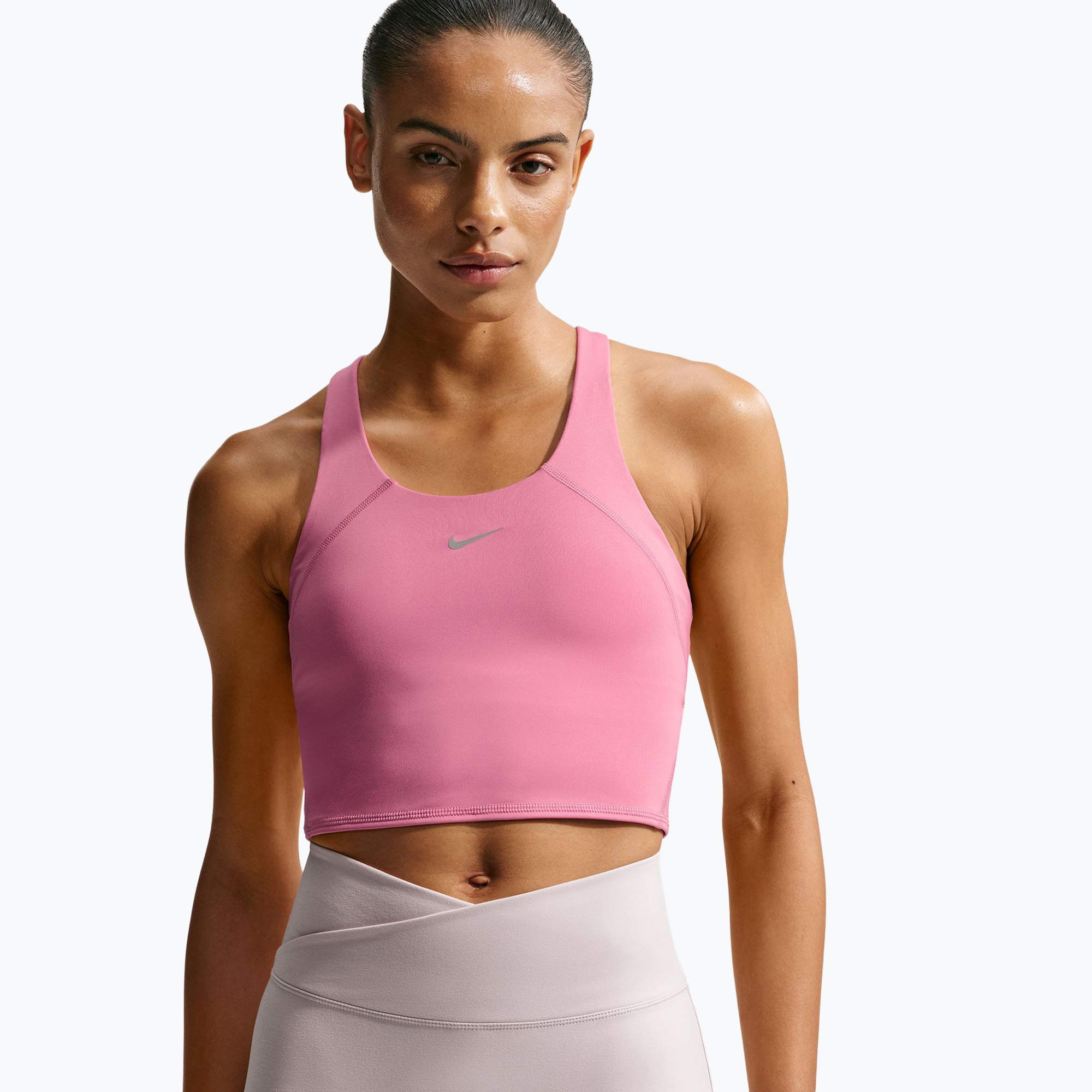Мъжка тениска за бягане Nike Tempo Medium Support Cropped Sports Bra peony
