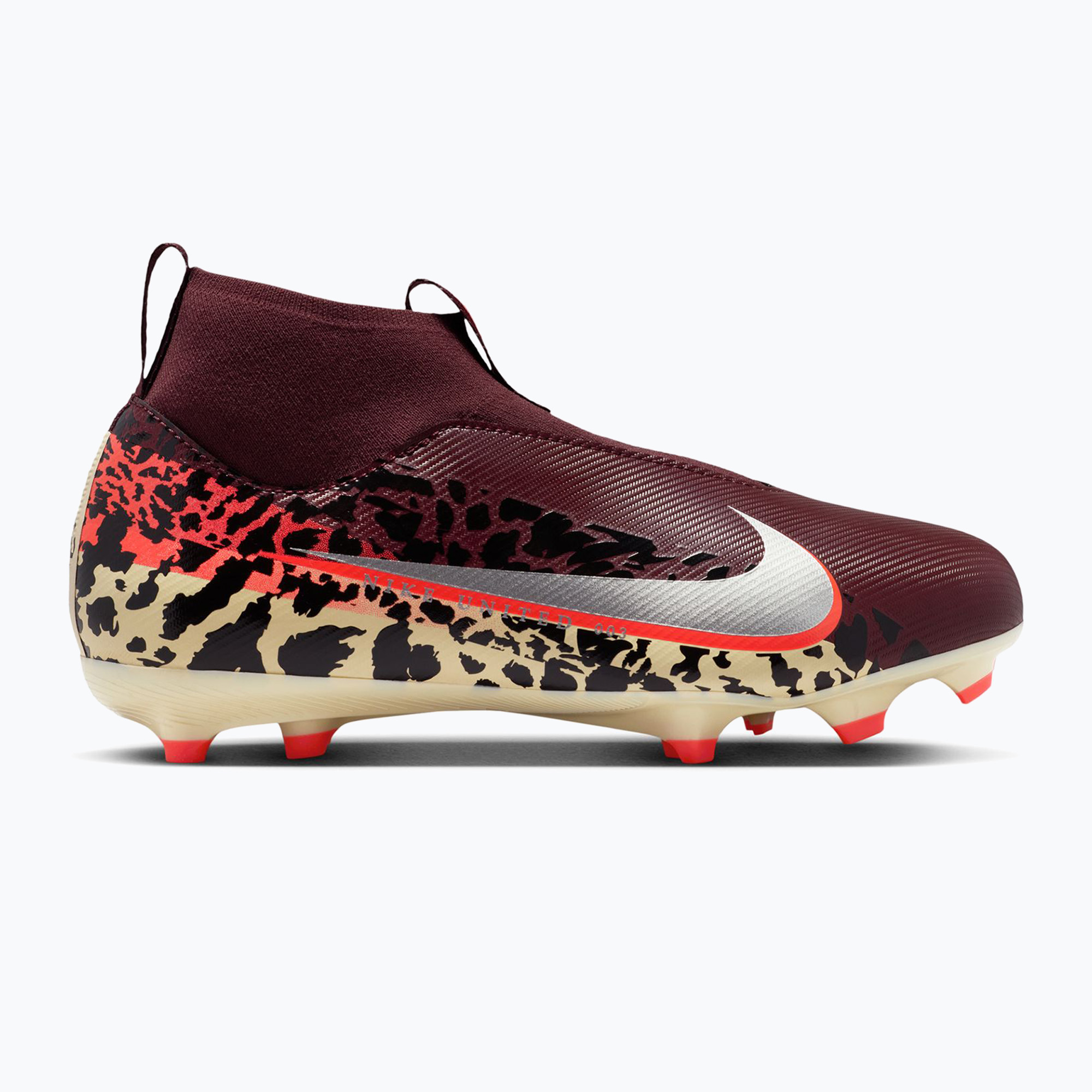Детски футболни обувки Nike United Jr. Mercurial Superfly 10 Academy MG burgundy crush/metallic silver