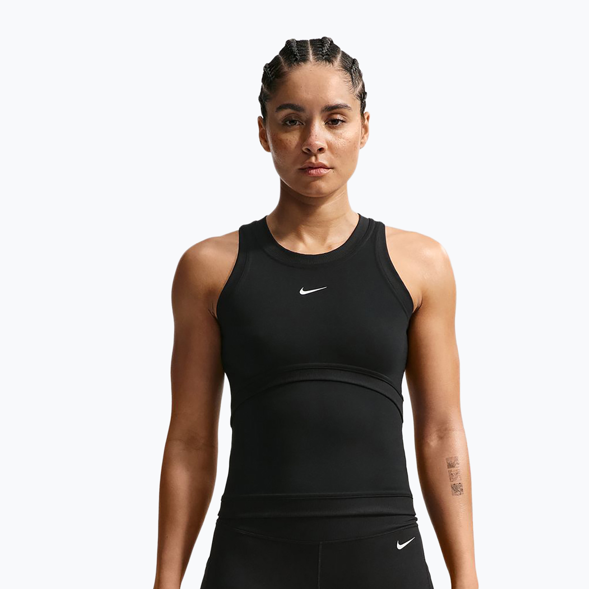 Дамска тренировъчна тениска Nike One Dri-Fit black/black/white