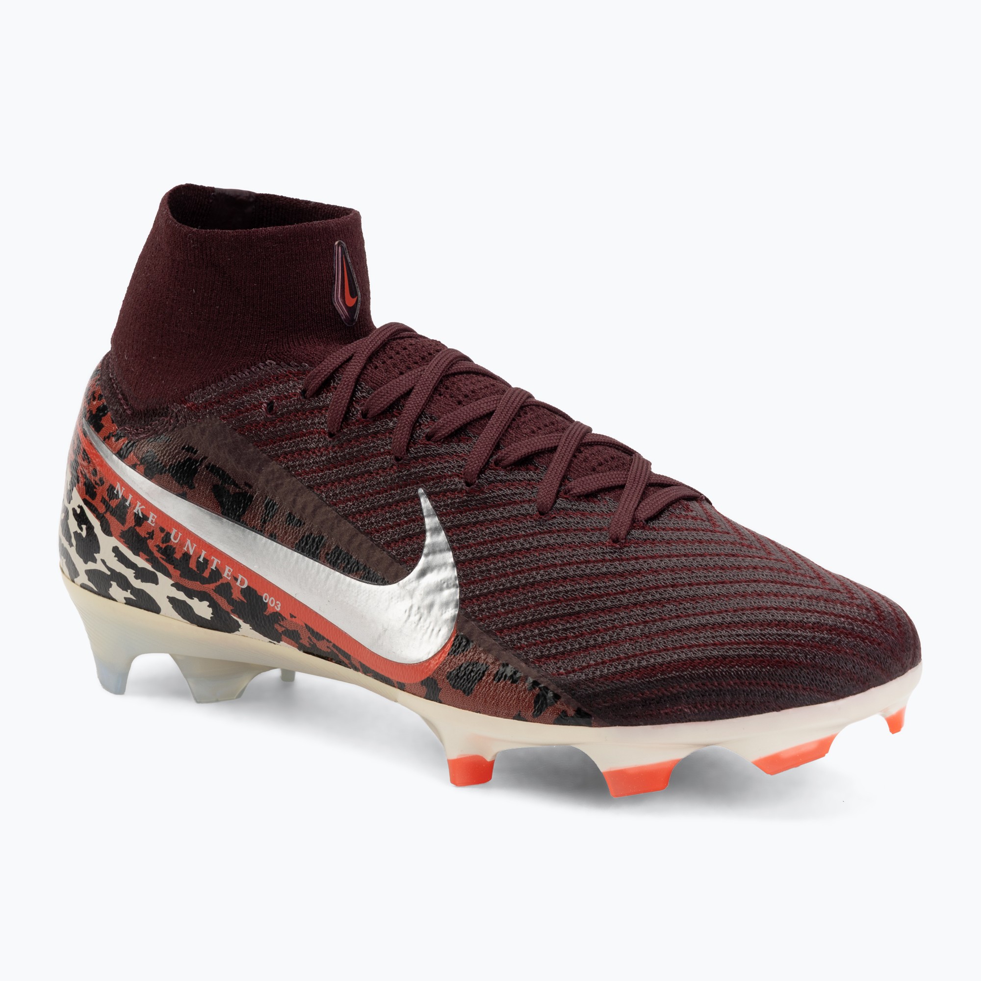 Încălțăminte de fotbal pentru bărbați Nike United Superfly 10 Elite burgundy crush/university red/fossil/metal silver