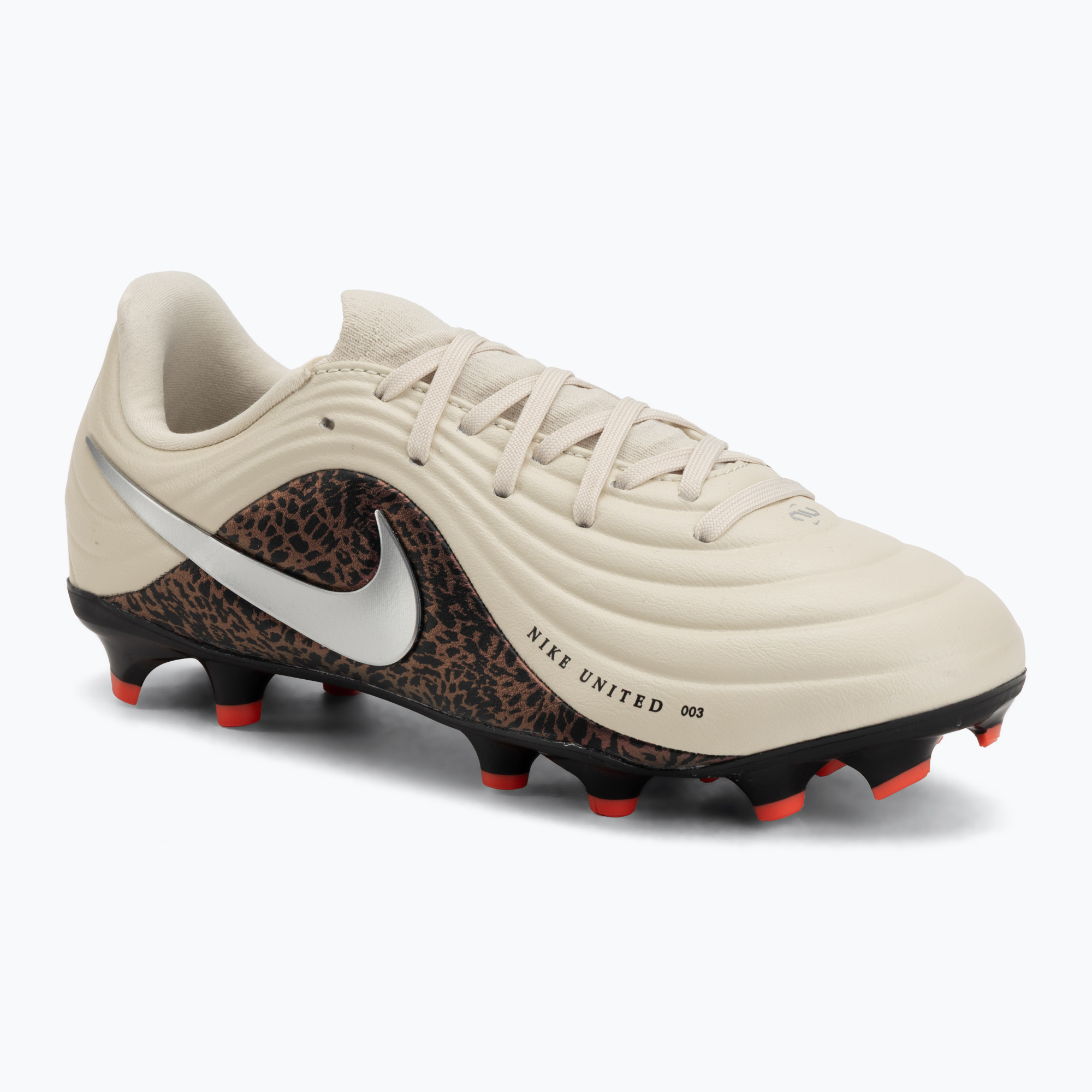 Детски футболни обувки Nike United Jr. Tiempo Maestro Academy MG fossil/burgundy crush/metallic silver