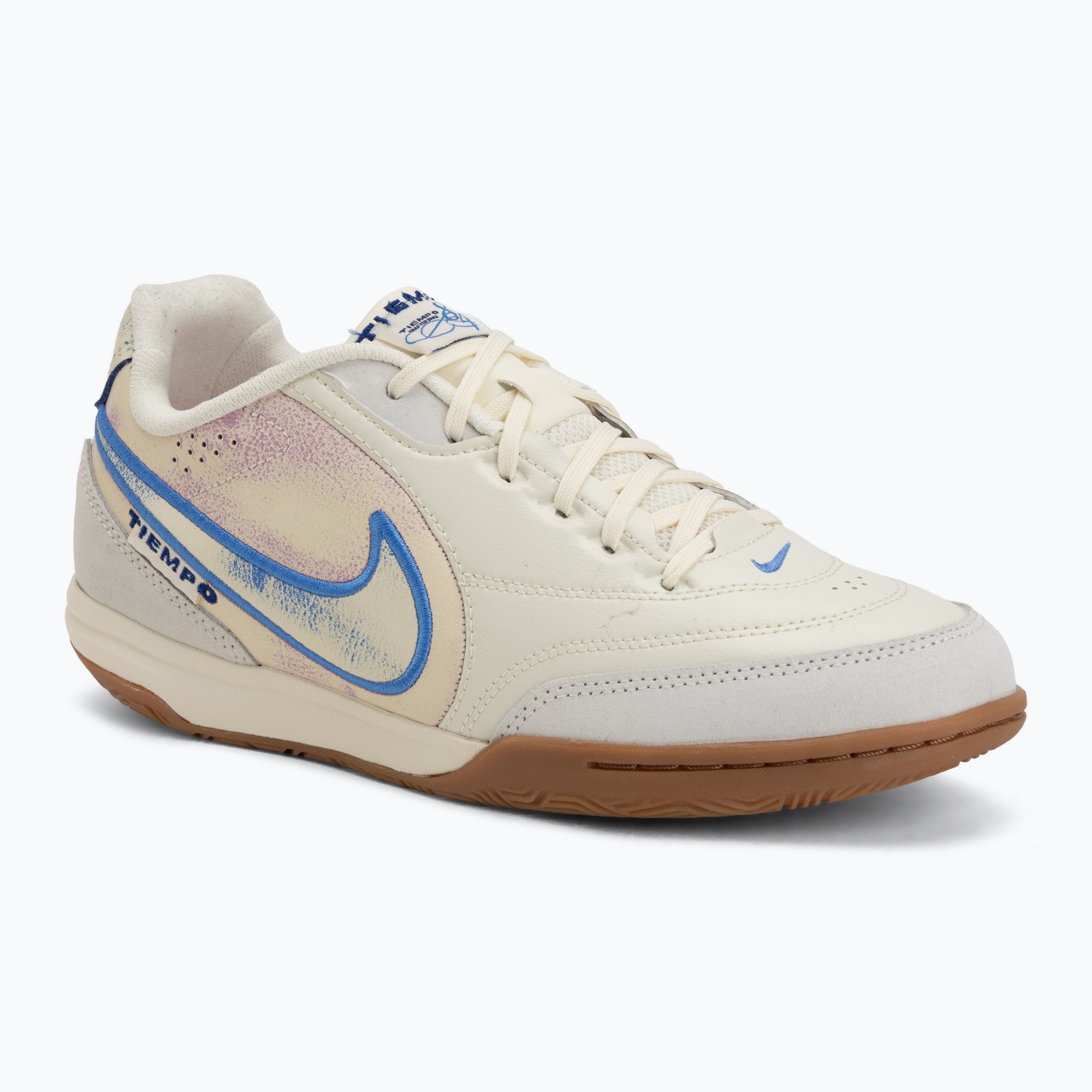 Încălțăminte de fotbal pentru bărbați Nike Tiempo Streetgato PRM IC coconut milk/gum medium brown/blue crystal