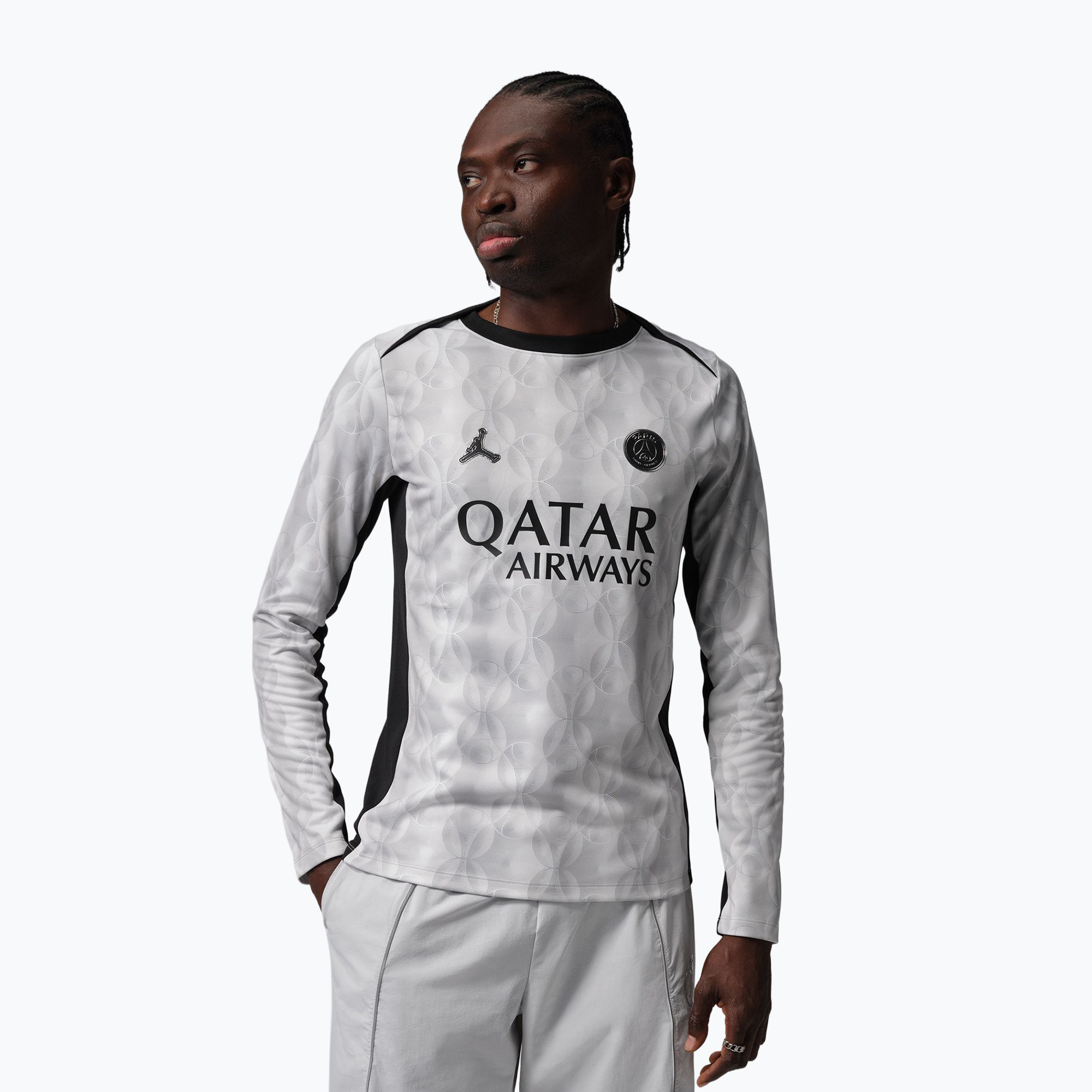 Longsleeve piłkarski męski Nike Paris Saint-Germain Academy Pro Warm SE medium grey/black/black 