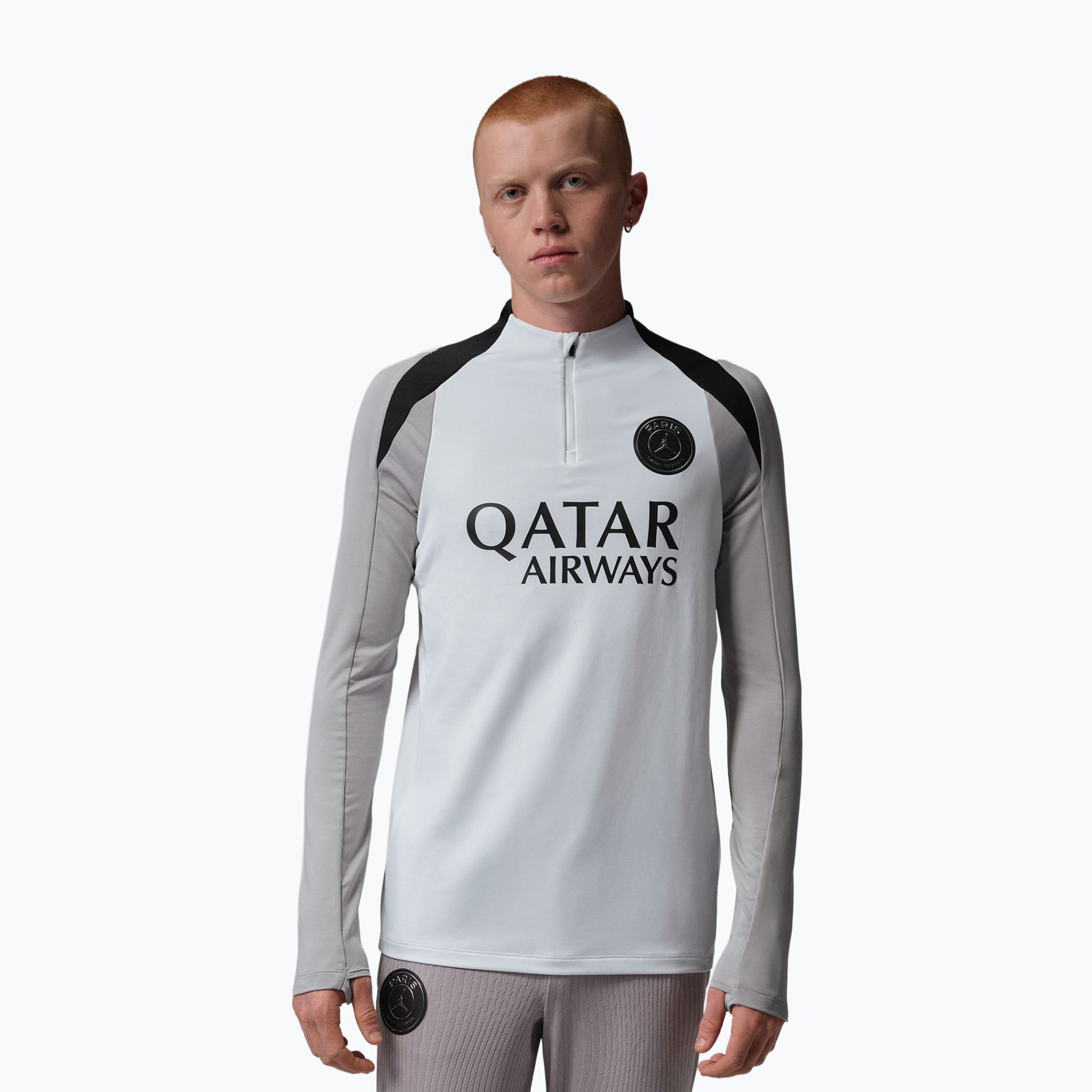 Мъжка футболна фланелка с дълъг ръкав Nike Paris Saint-Germain Strike Drill Top SE white/atmosphere grey/black/black