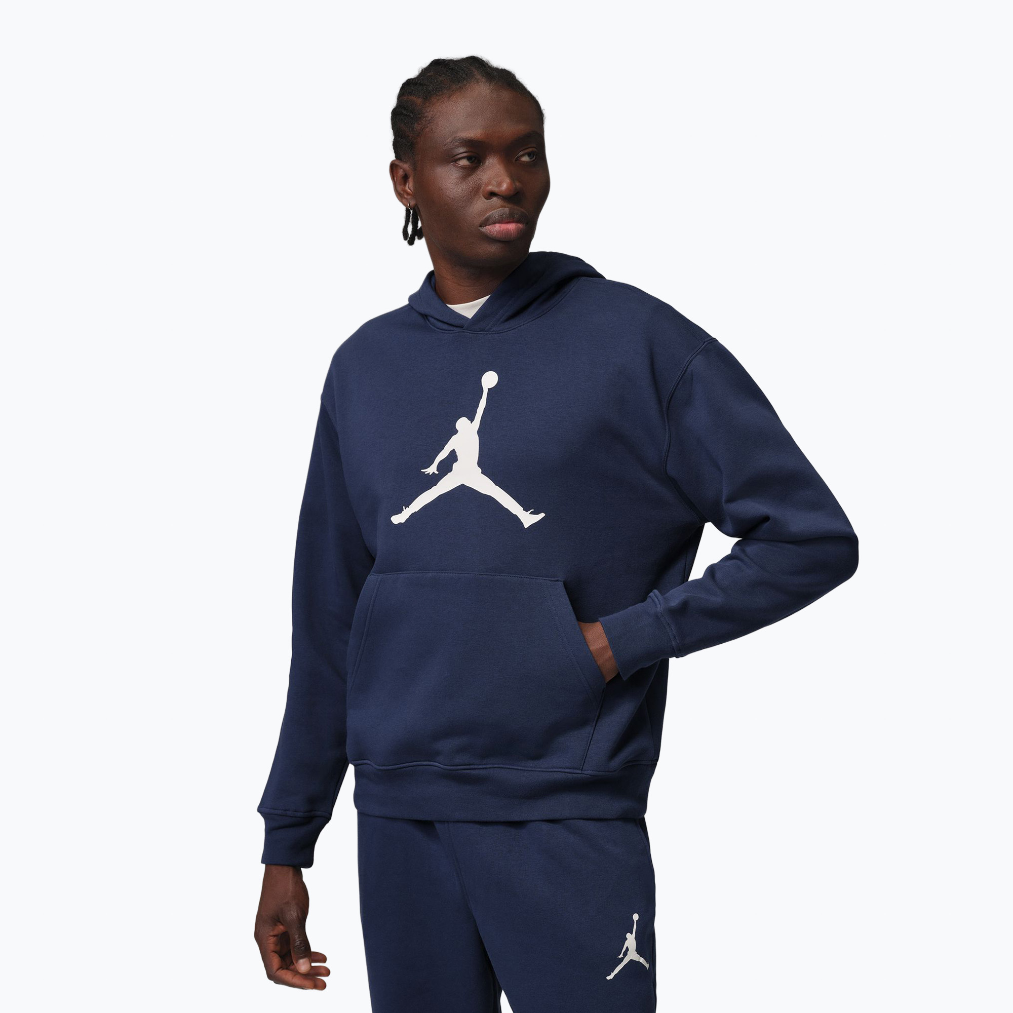 Bluza męska Nike Jordan Pullover Hoodie midnight navy/white 