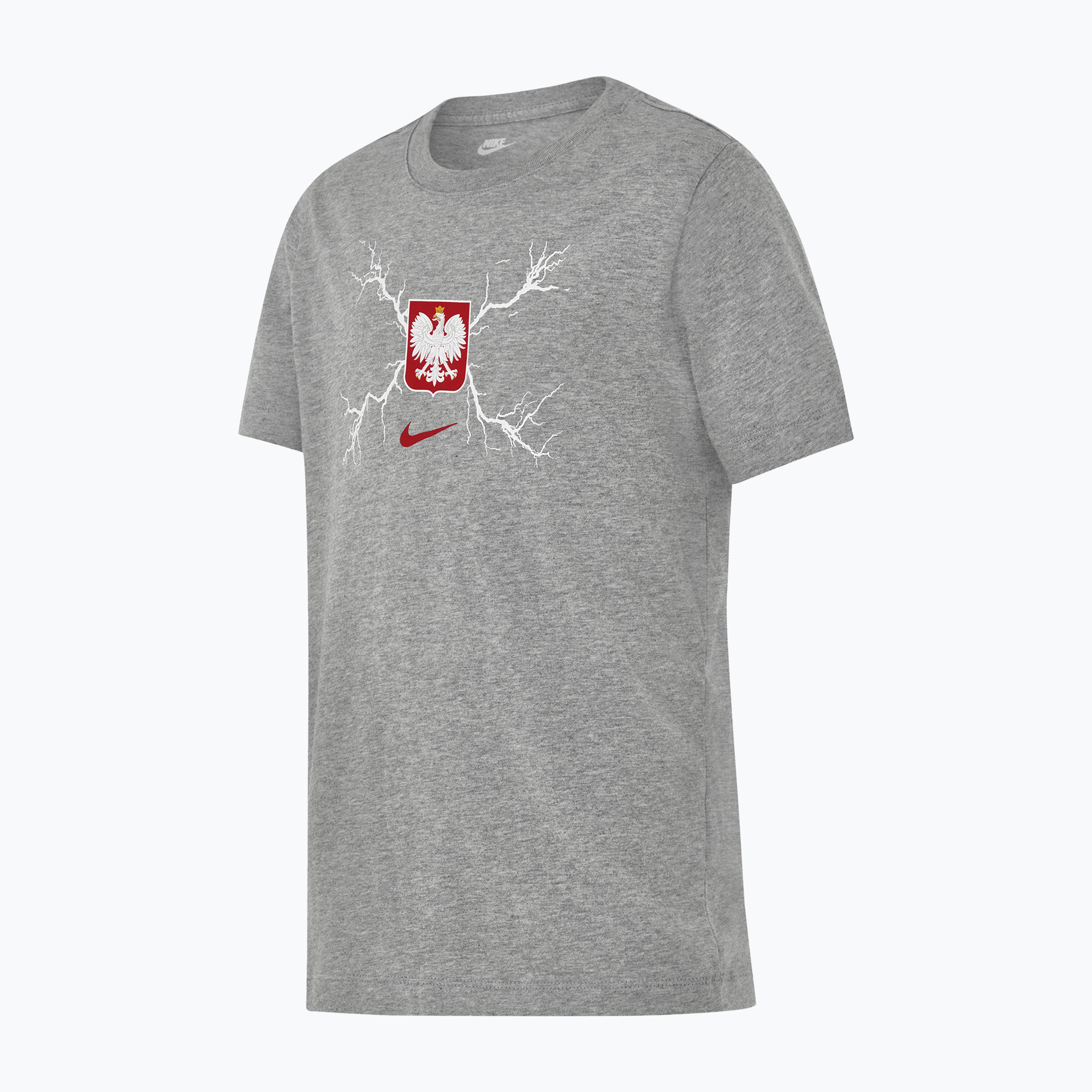 Tricou de fotbal pentru copii Nike Graphic Poland gri închis melanj