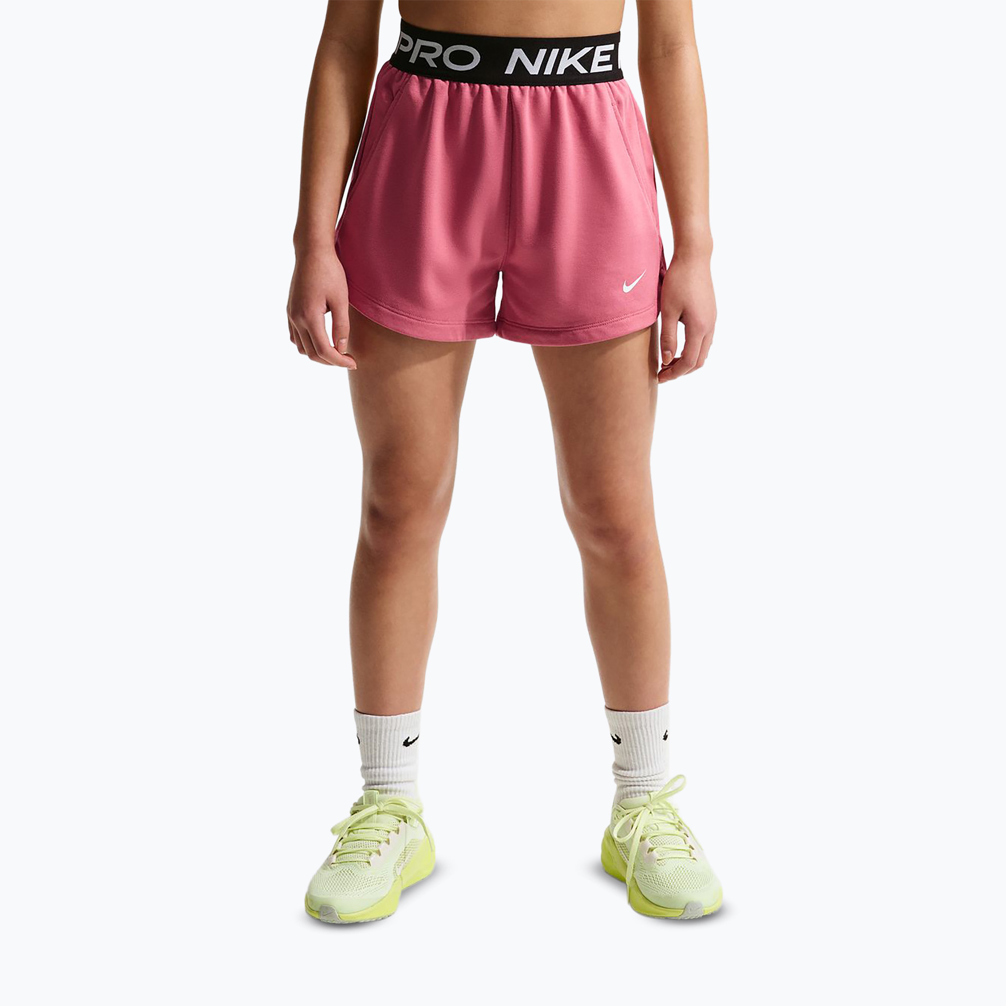 Spodenki dziecięce Nike Pro Fleece Dri-Fit peony/peony/black/white 