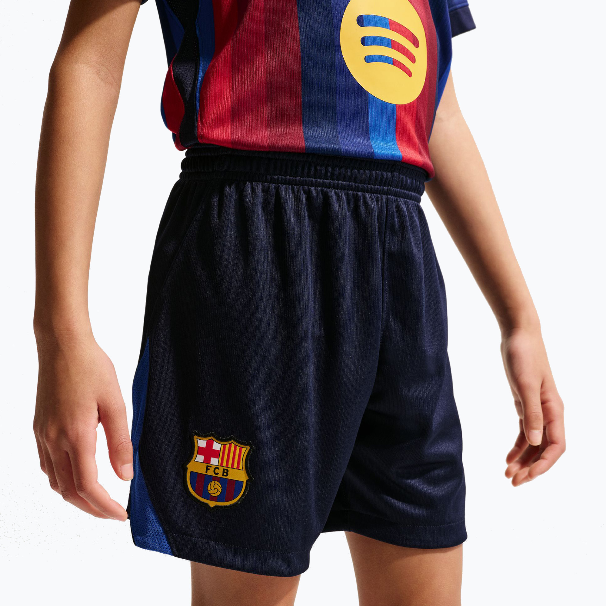Pantaloni scurți de fotbal pentru copii Nike FC Barcelona Dri-Fit Stadium Home blackened blue/mineral yellow