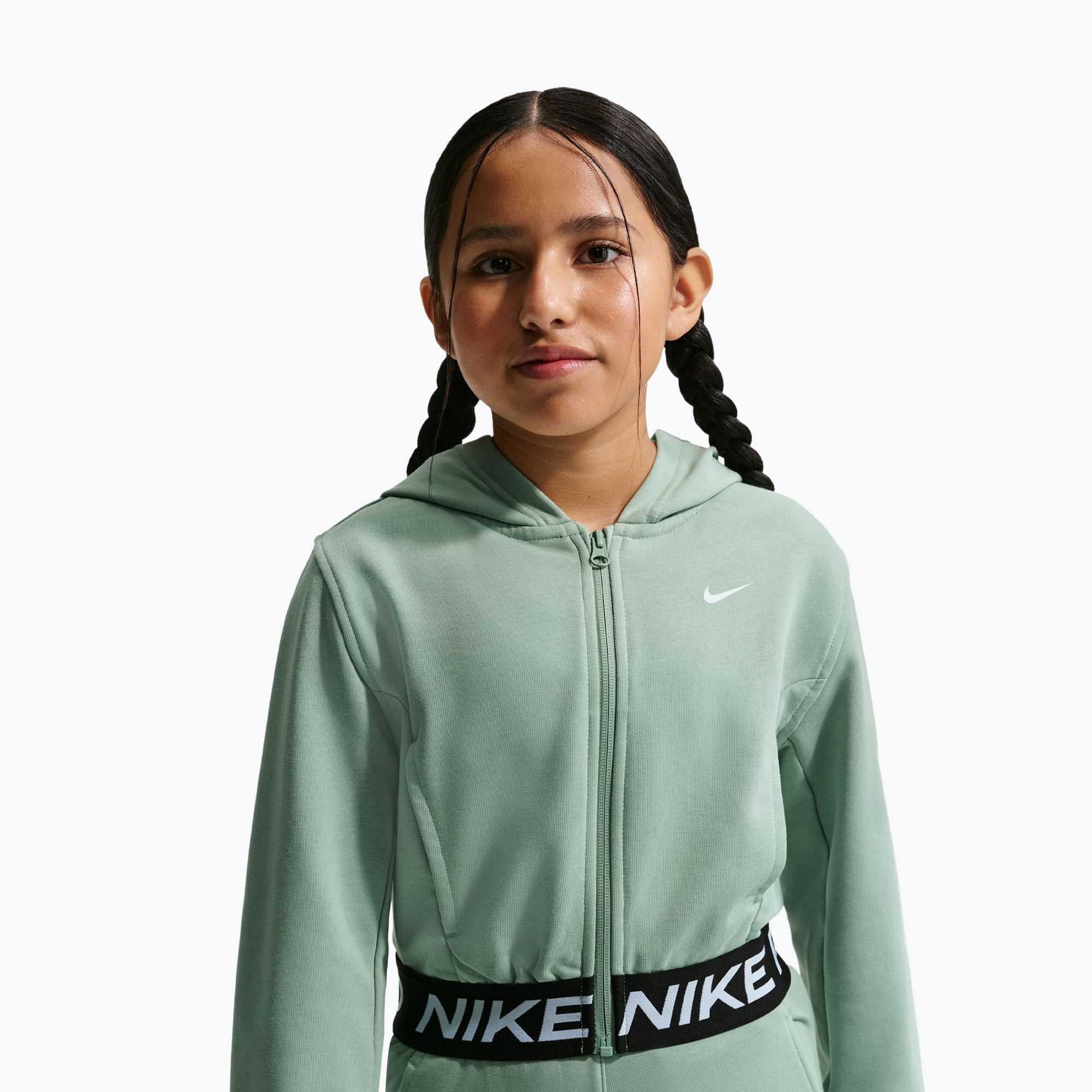 Bluza dziecięca Nike Pro Fleece Dri-Fit Full-Zip steam/steam/black/white 