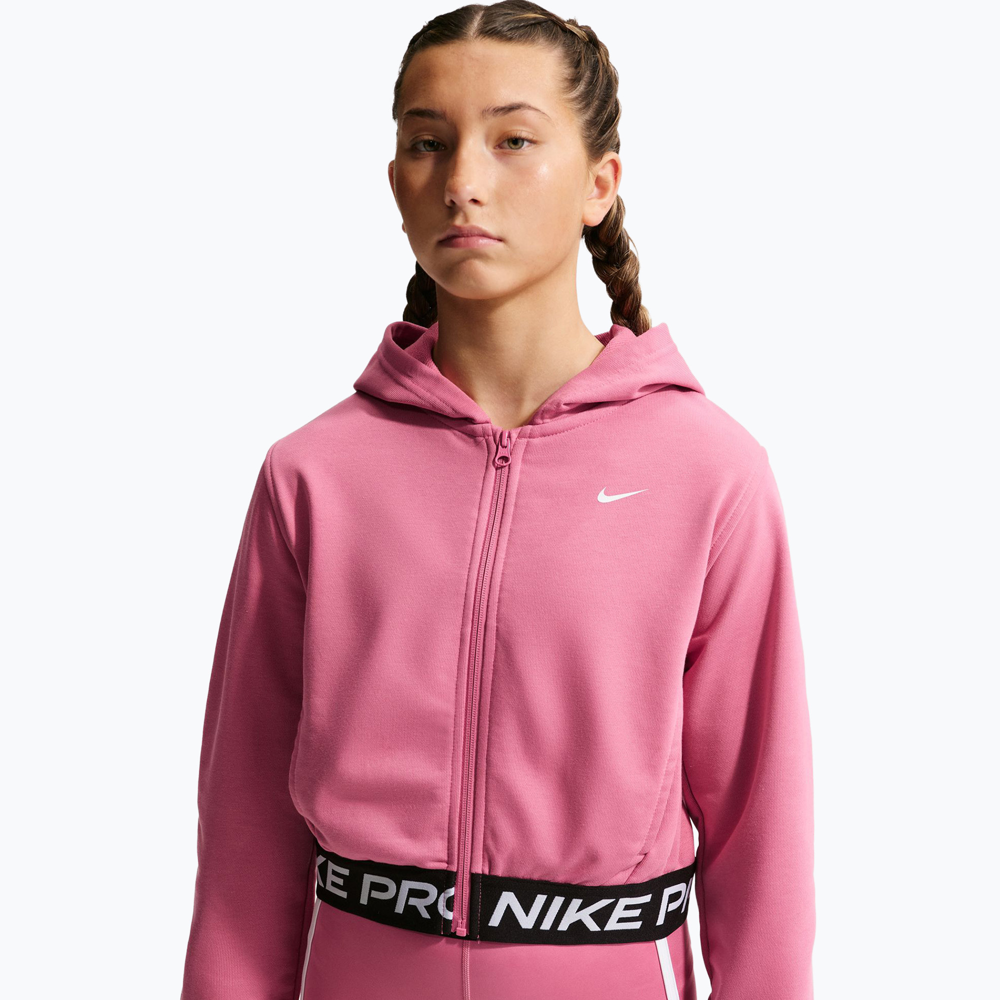 Bluza dziecięca Nike Pro Fleece Dri-Fit Full-Zip peony/peony/black/white 