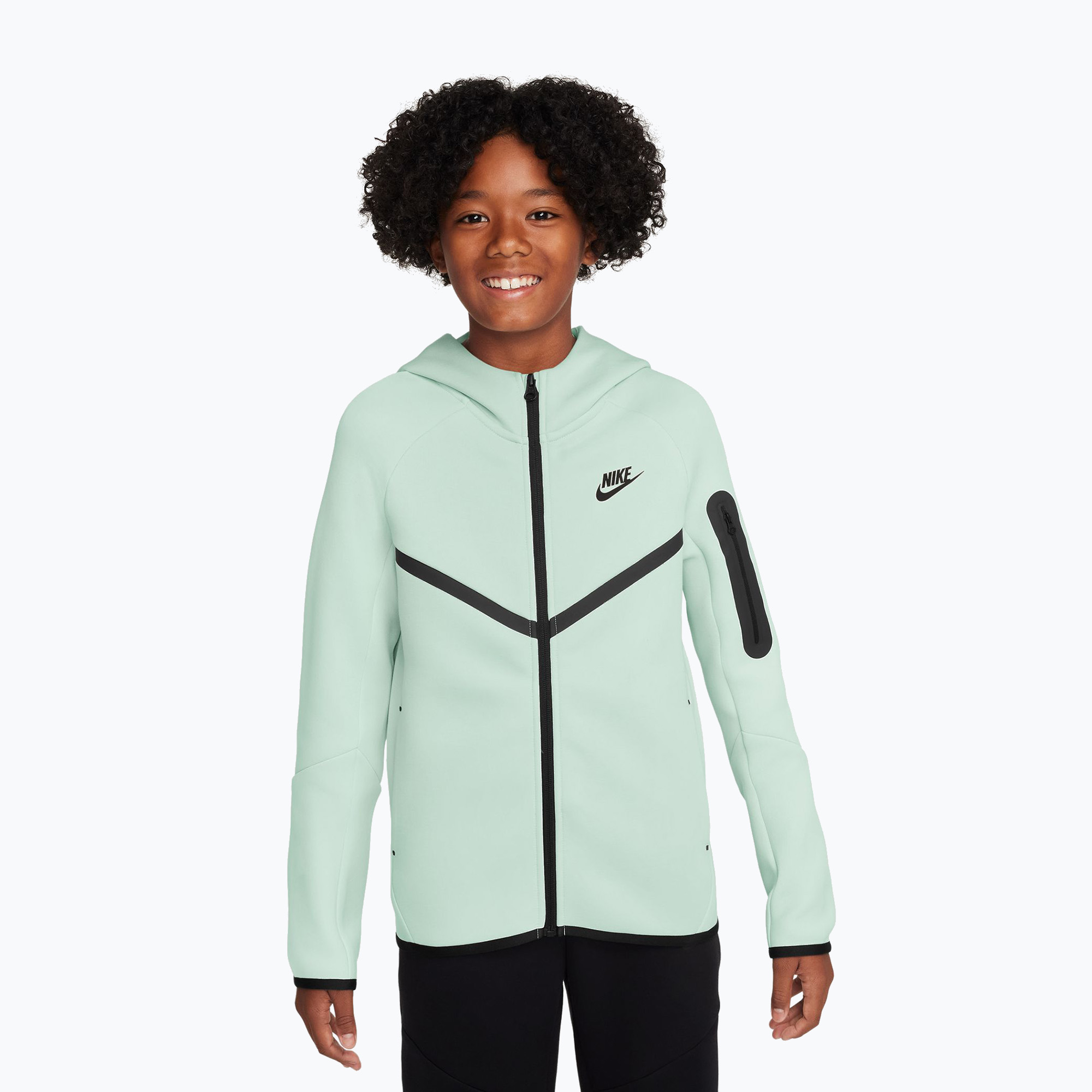 Bluza dziecięca Nike Sportswear Tech Fleece Full Zip barely green/black/black 
