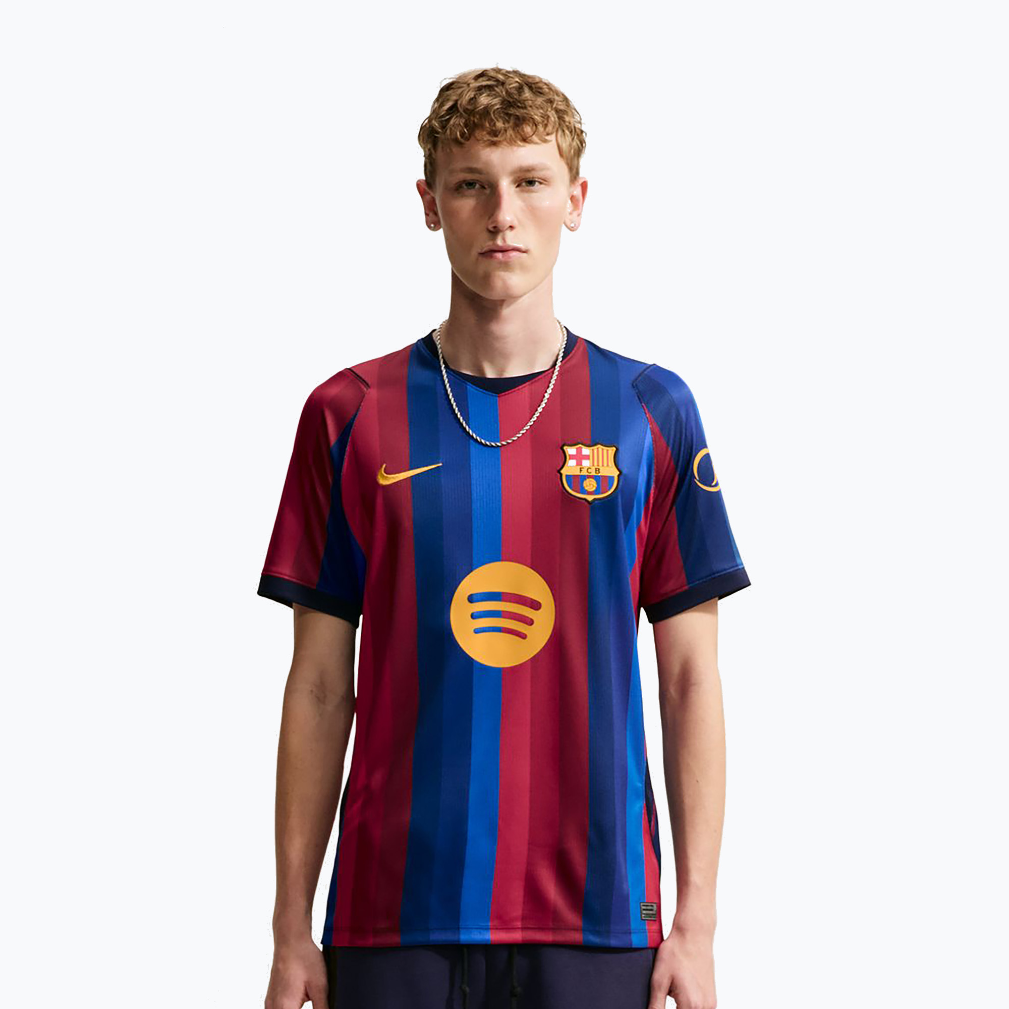 Tricou de fotbal pentru bărbați Nike FC Barcelona Dri-Fit Stadium Home deep garnet/blue void/mineral yellow