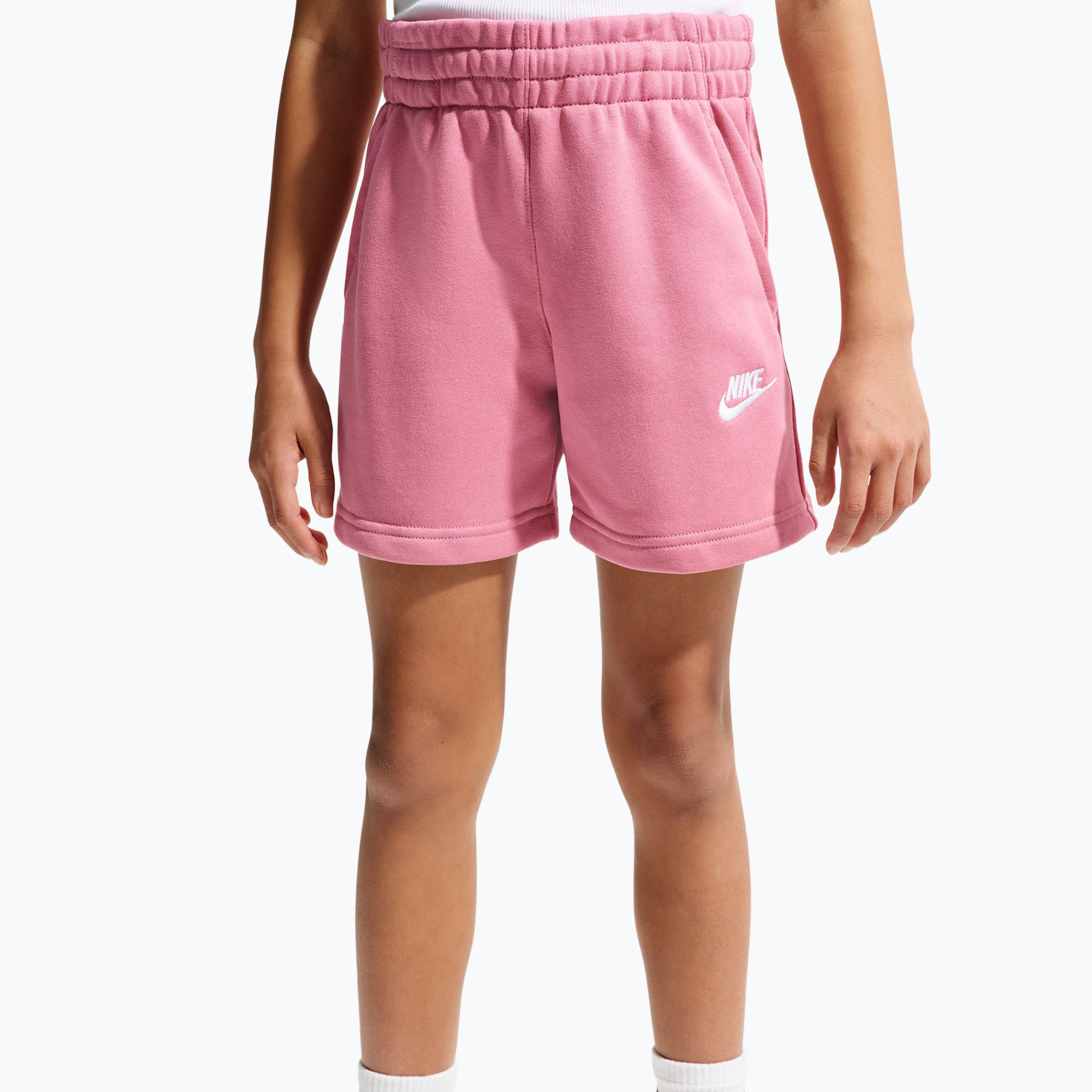 Spodenki dziecięce Nike Sportswear Club Fleece peony/peony/white 