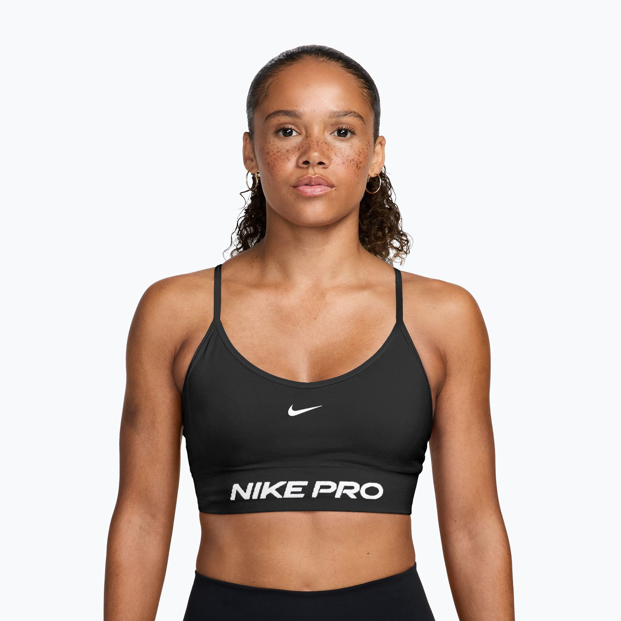 Biustonosz treningowy Nike Pro Seamless Light Support black/white