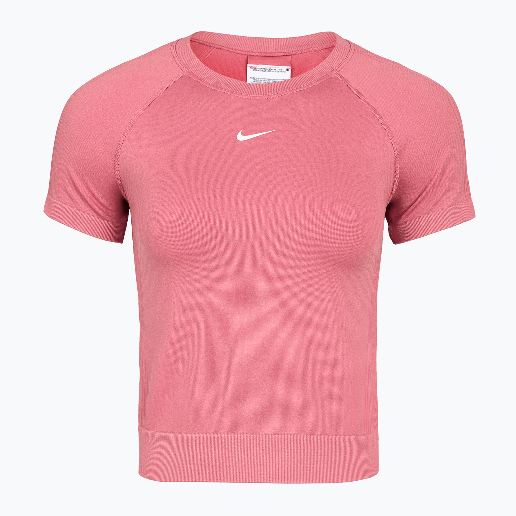 Koszulka treningowa damska Nike Pro Seamless Dri-Fit peony/white