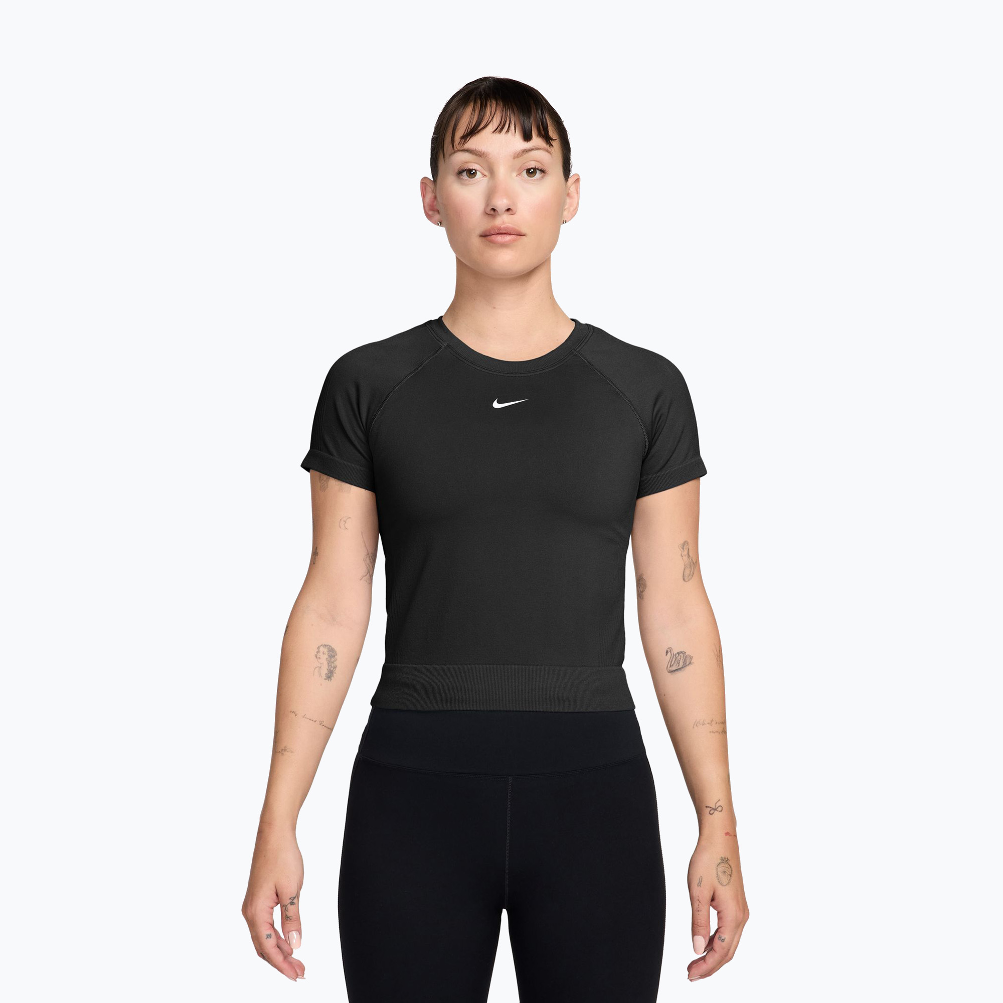 Koszulka treningowa damska Nike Pro Seamless Dri-Fit black/white 