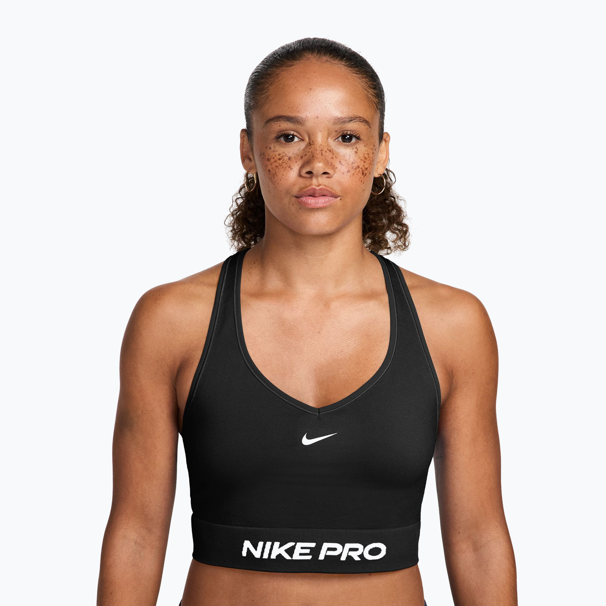 Koszulka treningowa damska Nike Pro Seamless Dri-Fit black/white 