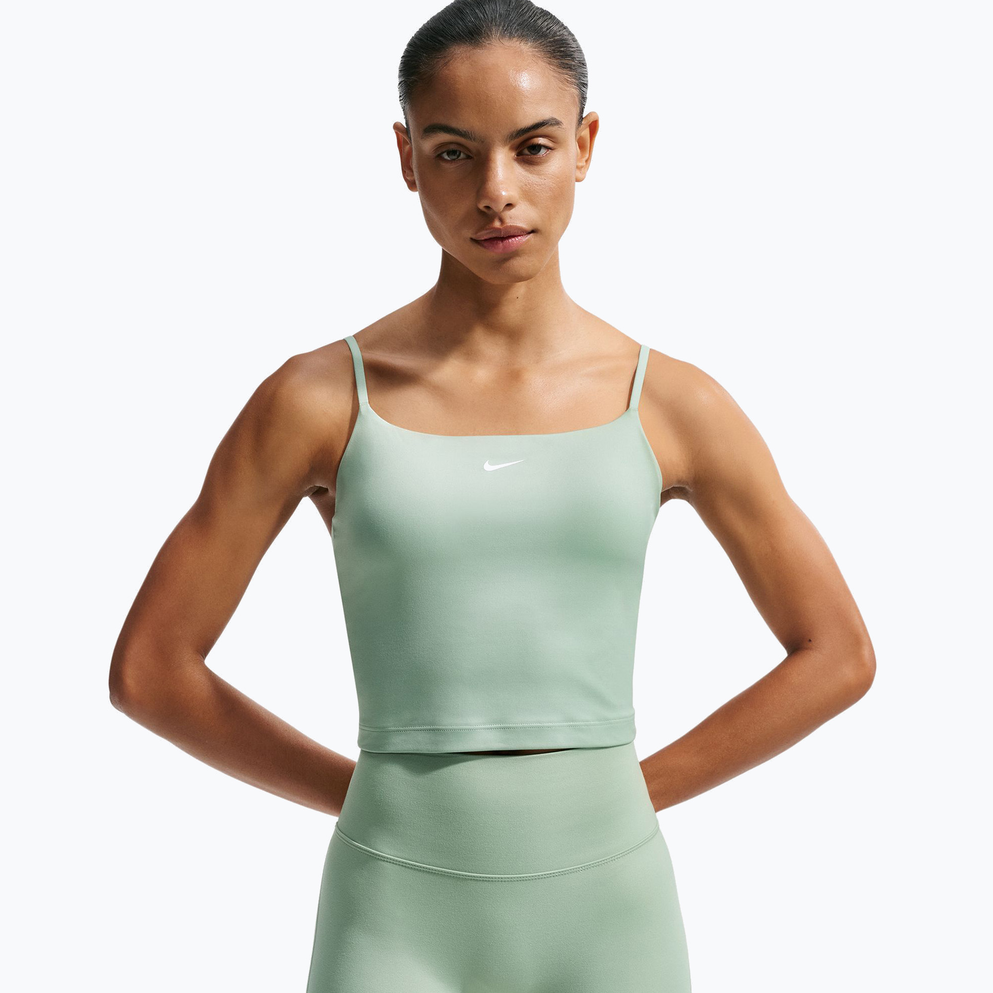 Biustonosz treningowy Nike One Medium Support steam/white 