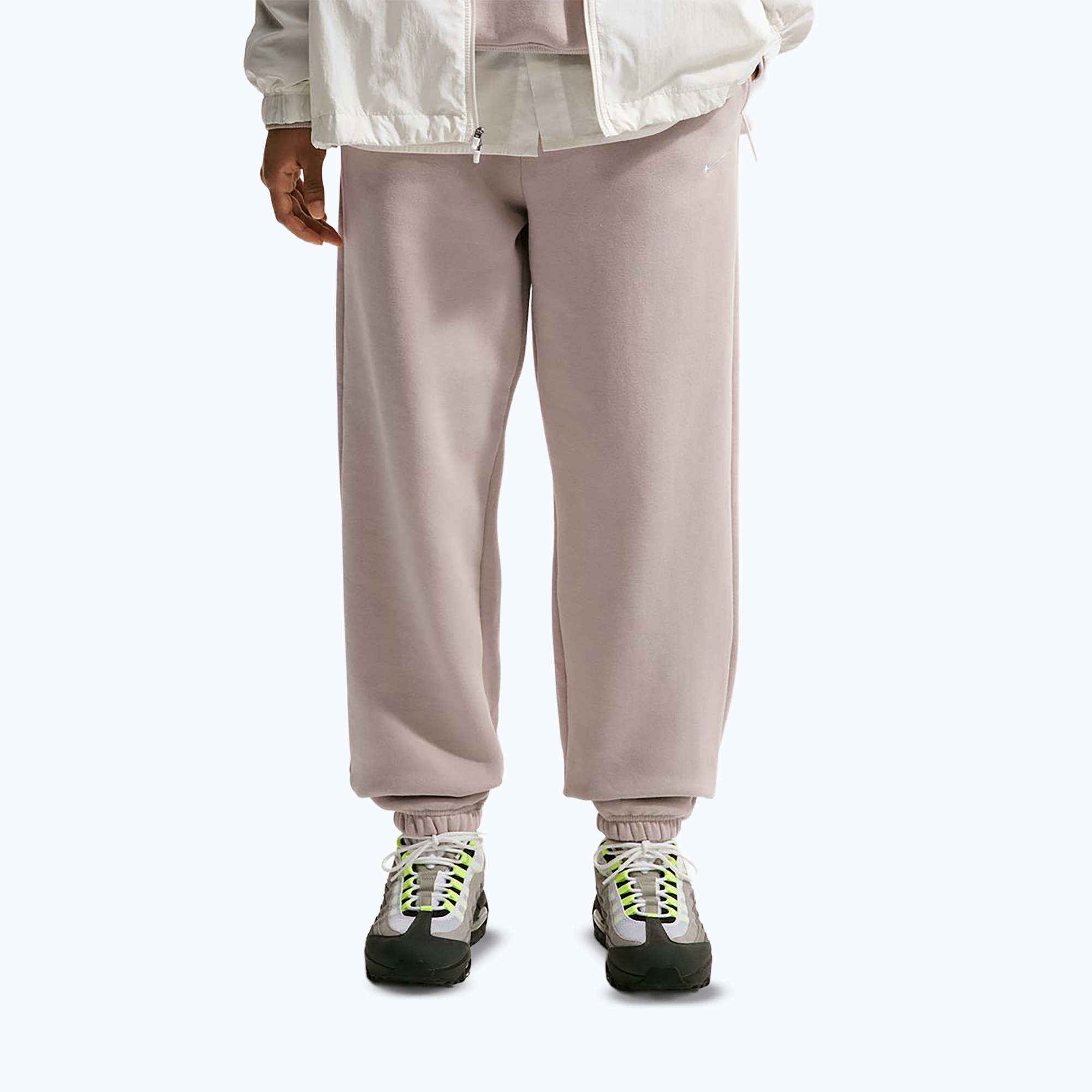 Pantaloni pentru femei Nike Studio Fleece Medium Weight cream Ii/sail