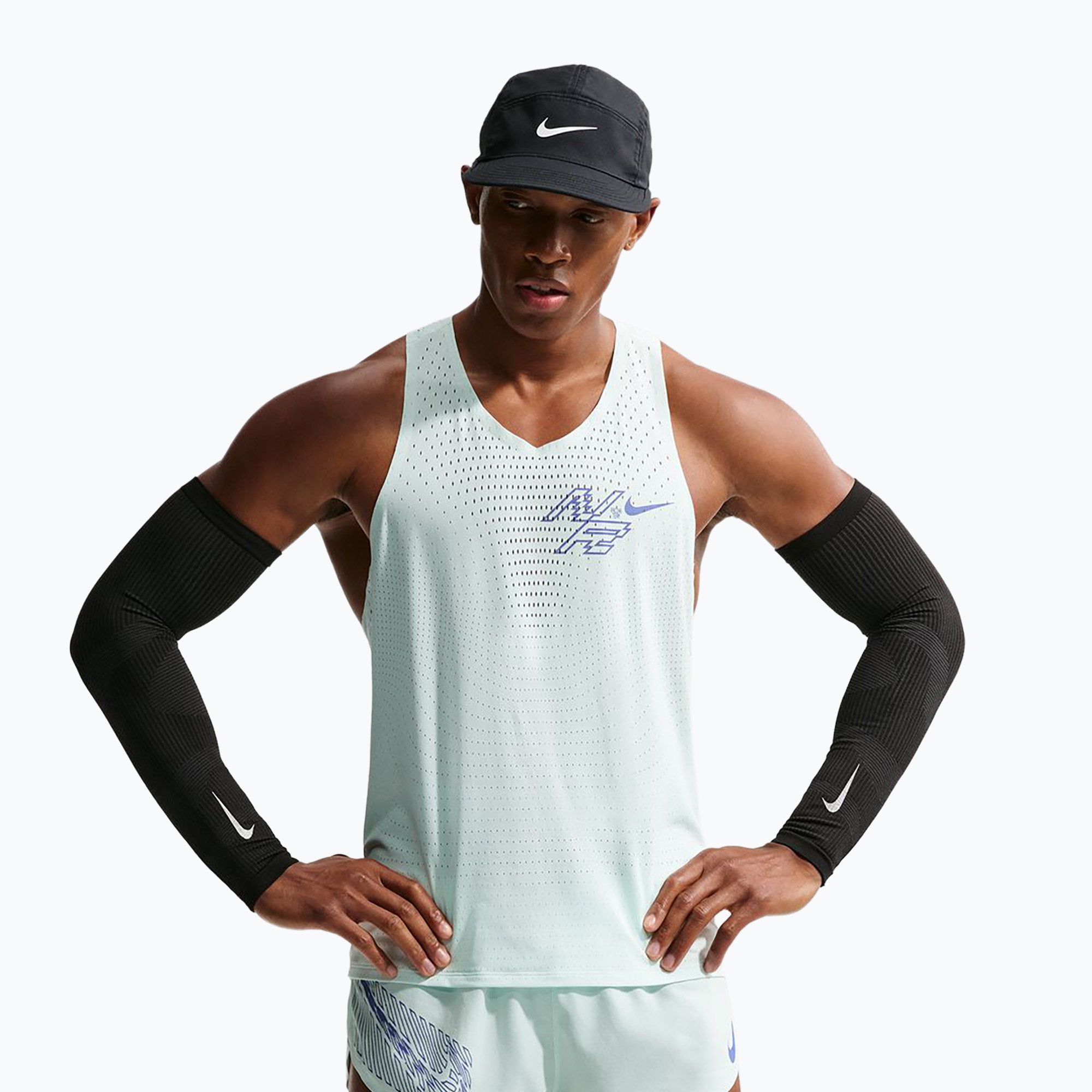 Мъжка тениска за бягане Nike AeroSwift Dri-Fit ADV Running Singlet barely green/lapis