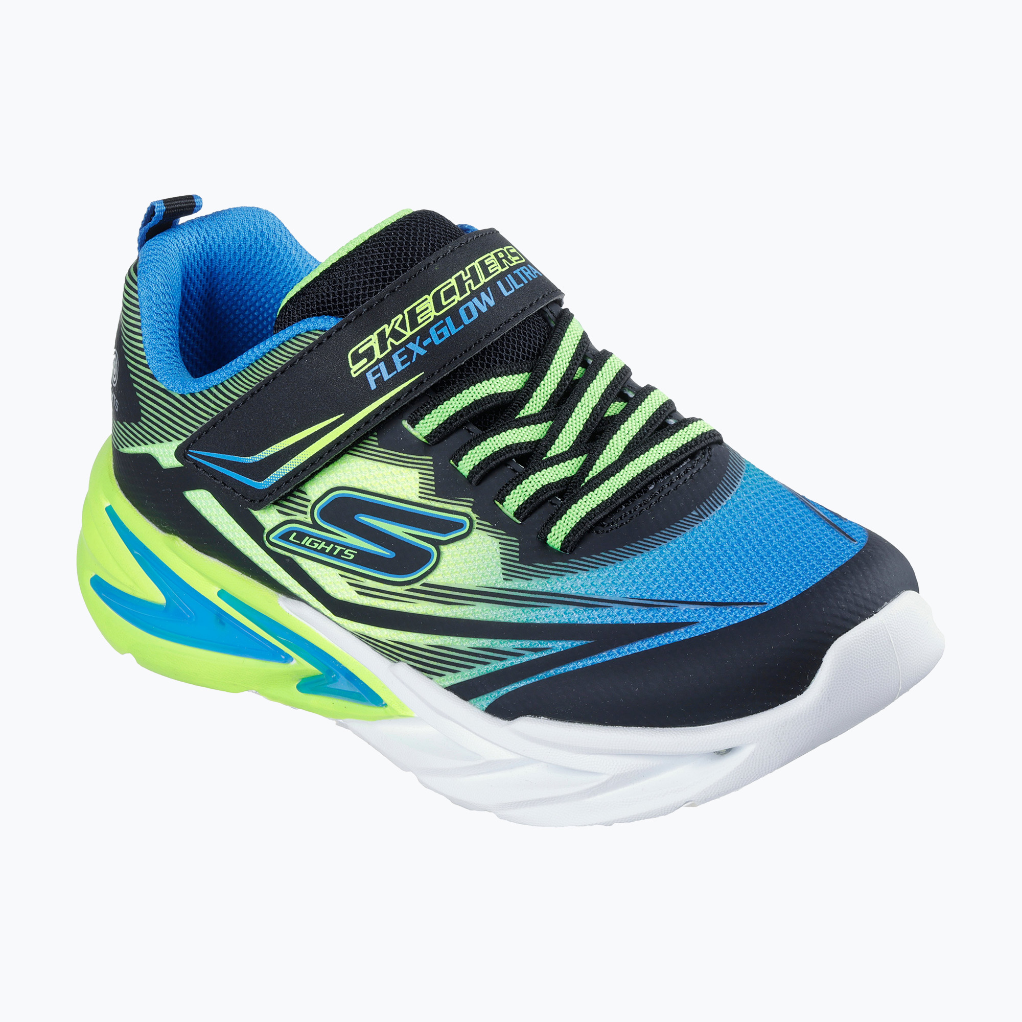 Buty dziecięce SKECHERS Flex-Glow Ultra black/blue/lime 