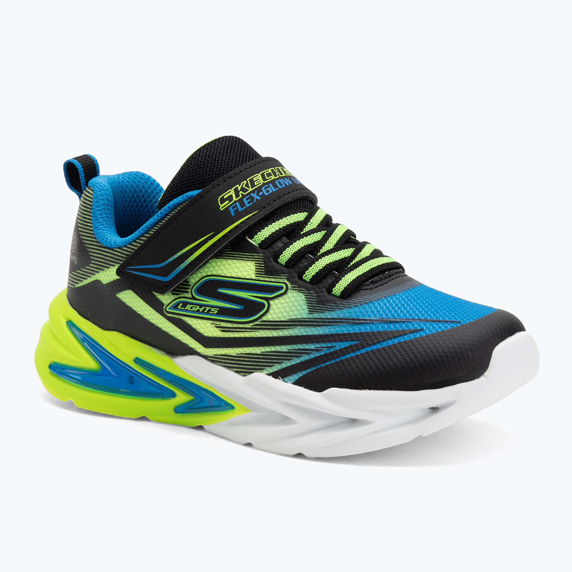 Buty dziecięce SKECHERS Flex-Glow Ultra black/blue/lime 