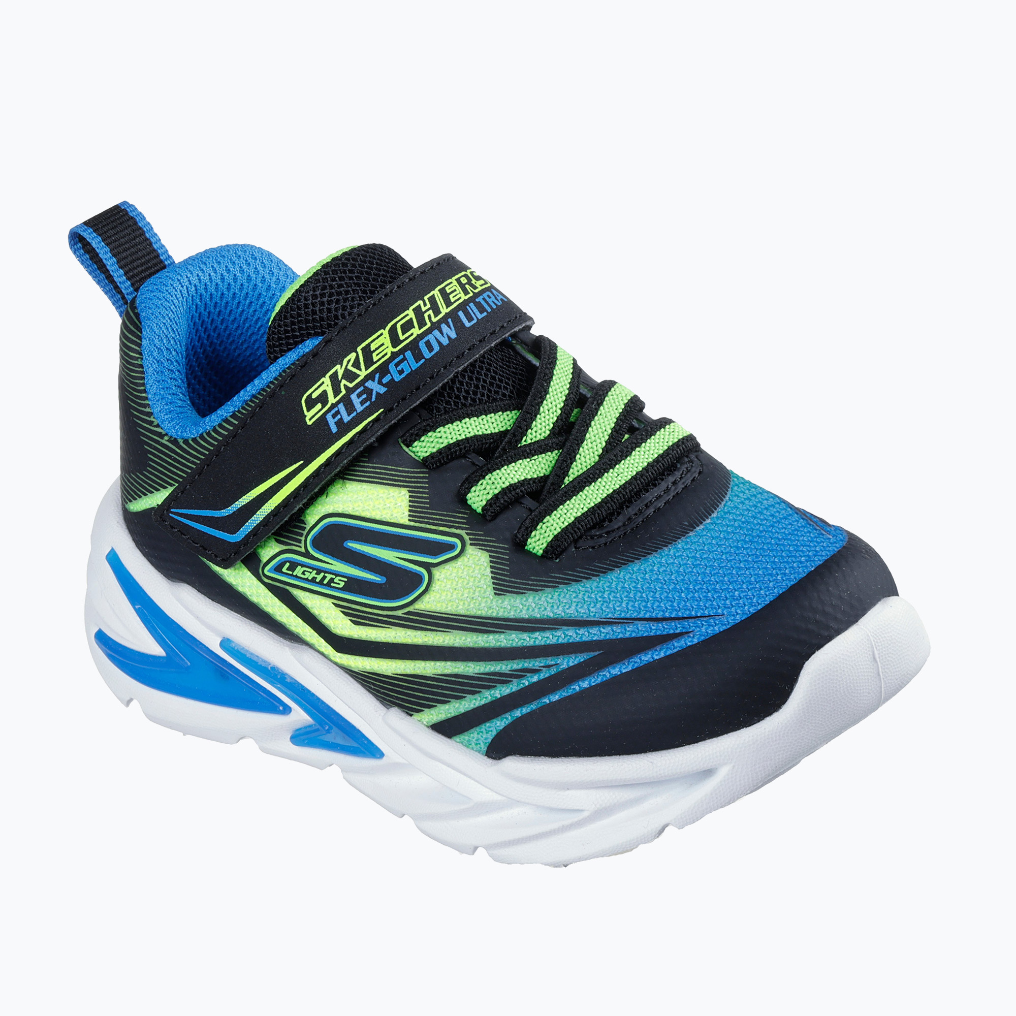 Buty dziecięce SKECHERS Flex-Glow Ultra black/blue/lime 