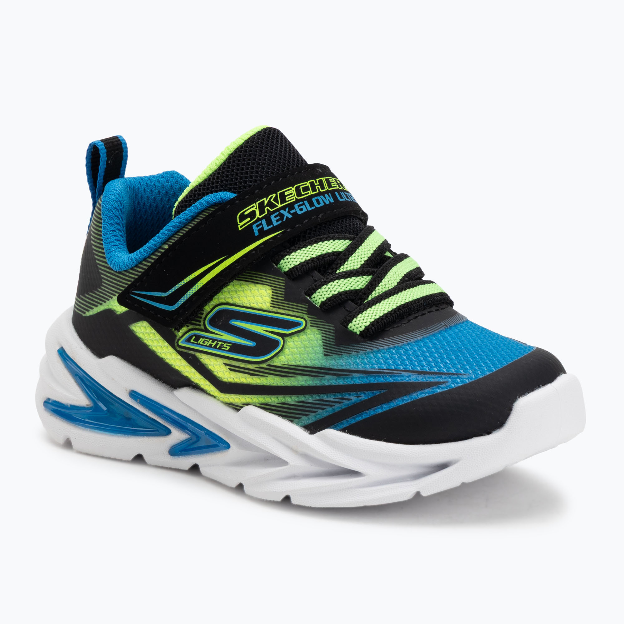Buty dziecięce SKECHERS Flex-Glow Ultra black/blue/lime 