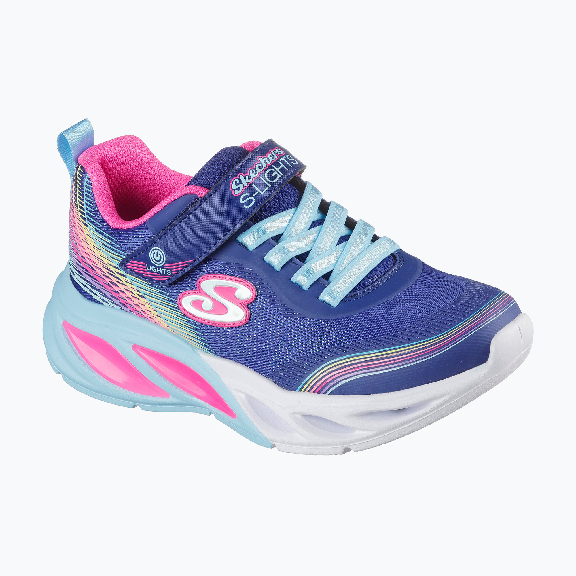 Buty dziecięce SKECHERS Cosmic Glow Rainbow Beam blue 