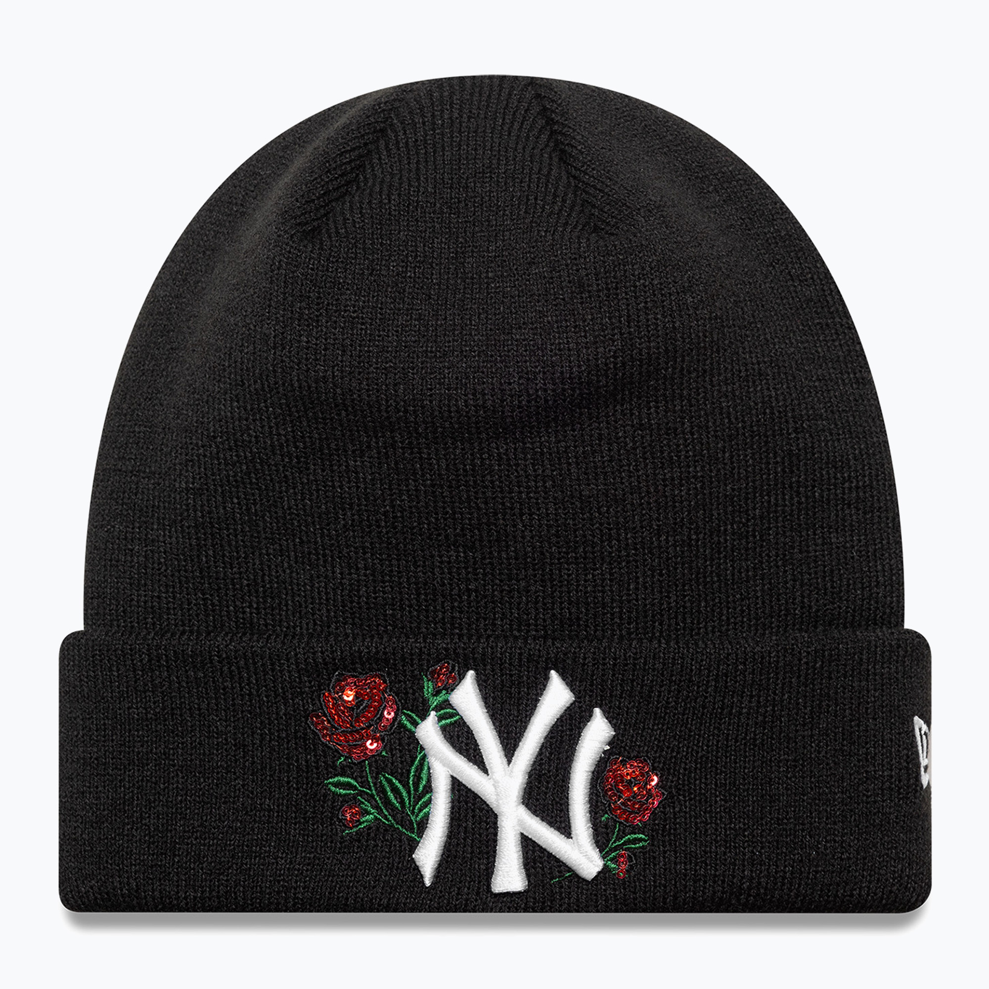 Czapka zimowa damska New Era Sequin Rose Beanie New Yor Yankees black 