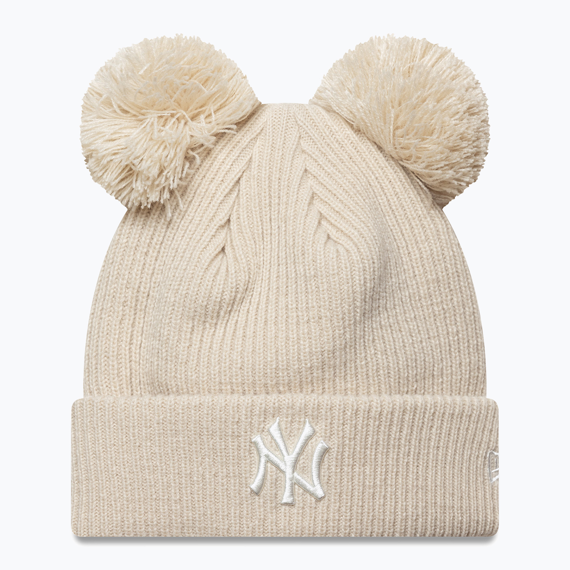 Czapka zimowa damska New Era Double Pom Beanie New York Yankees stone 