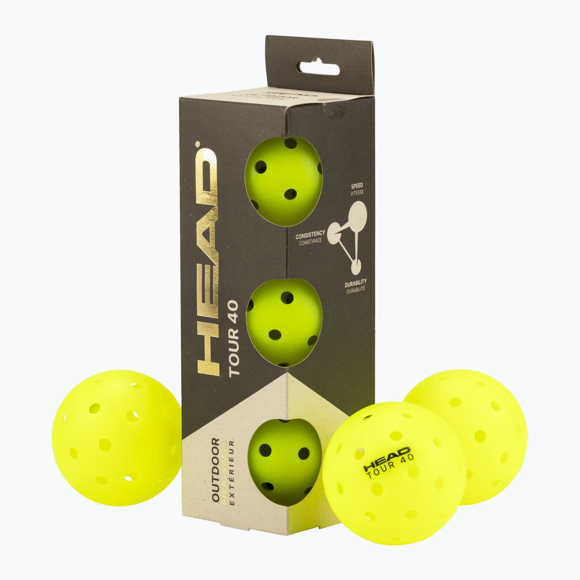 Pickleball balls HEAD Tour 40 Pickleball yellow