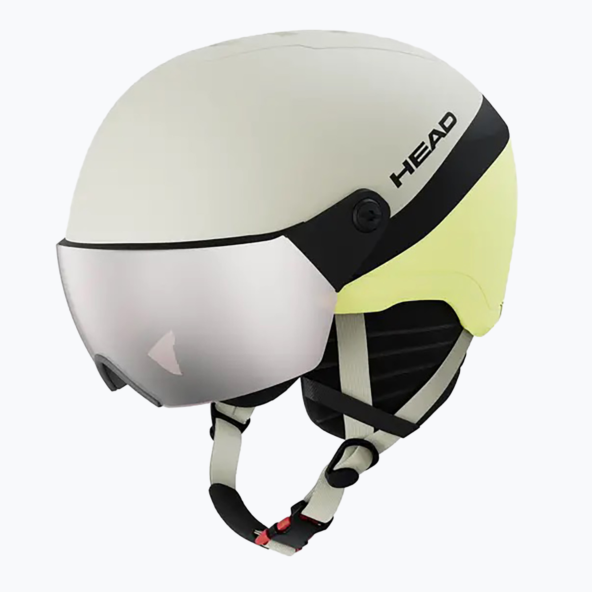 Детска скиорска каска HEAD Yuki Visor Jr lime swirl/silver/red