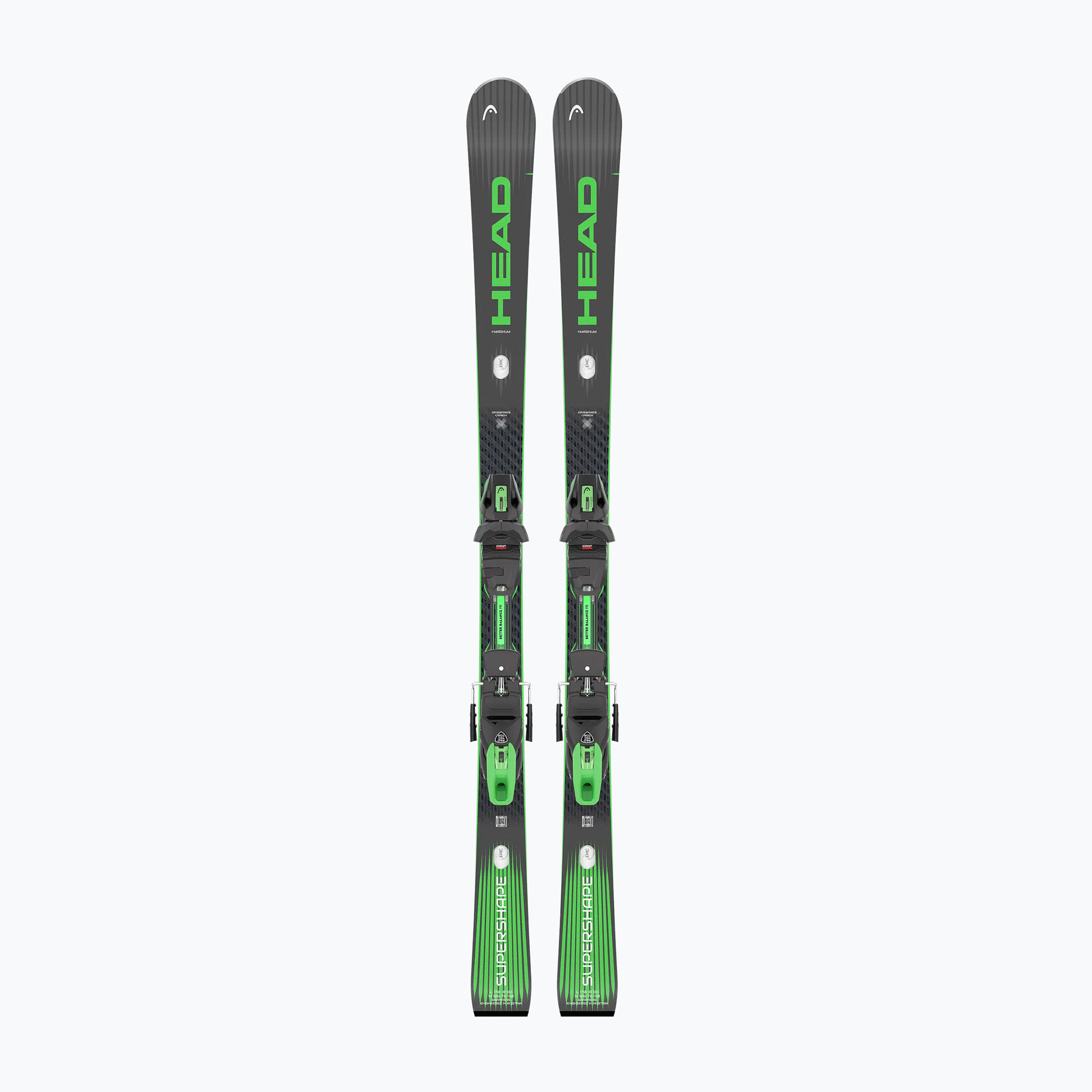 Ски за спускане със ски автомати HEAD Supershape e-Magnum SW BB-PR   Protector Evo PR 13 GW black/green