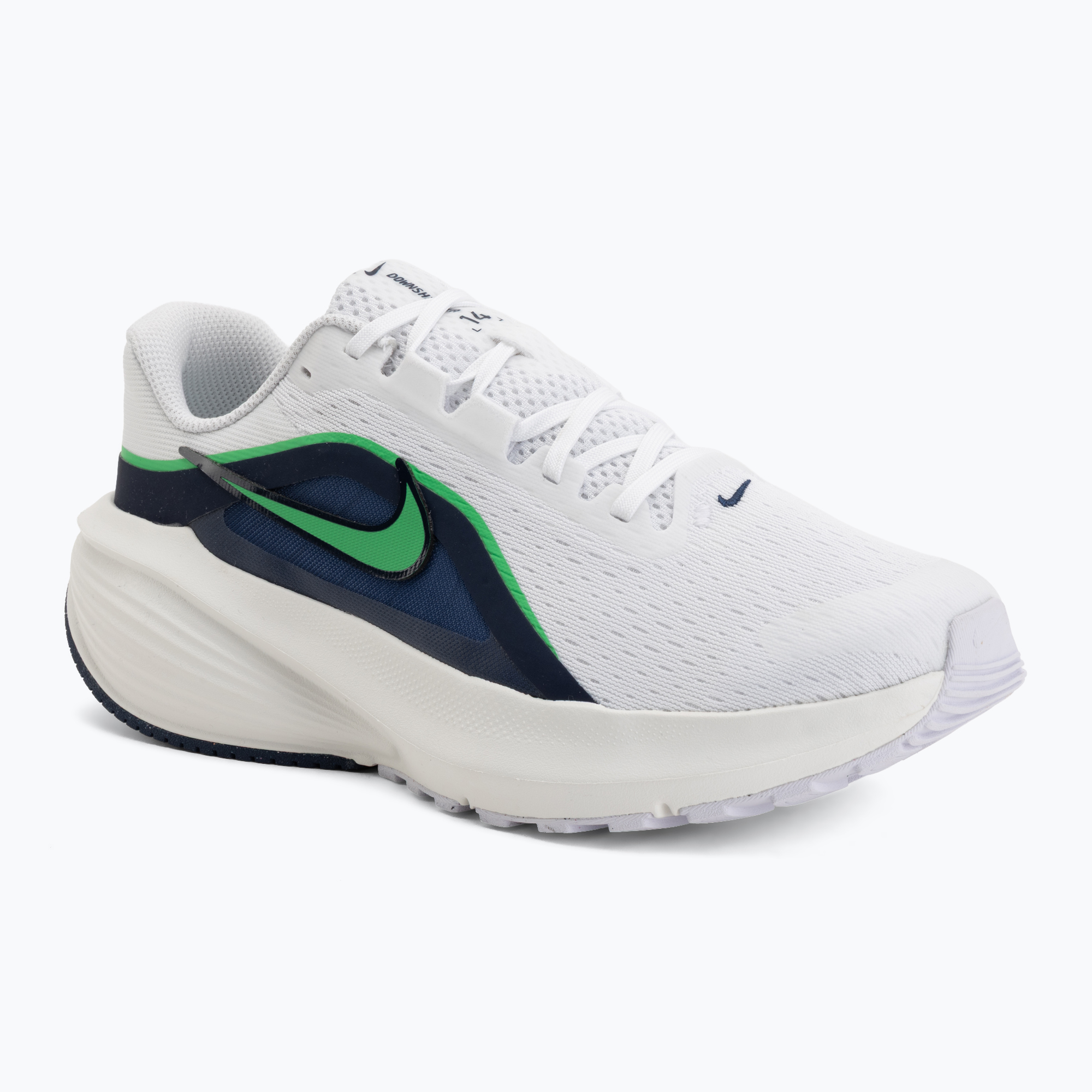 Încălțăminte de alergare pentru bărbați Nike Downshifter 14 white/midnight navy/green spark