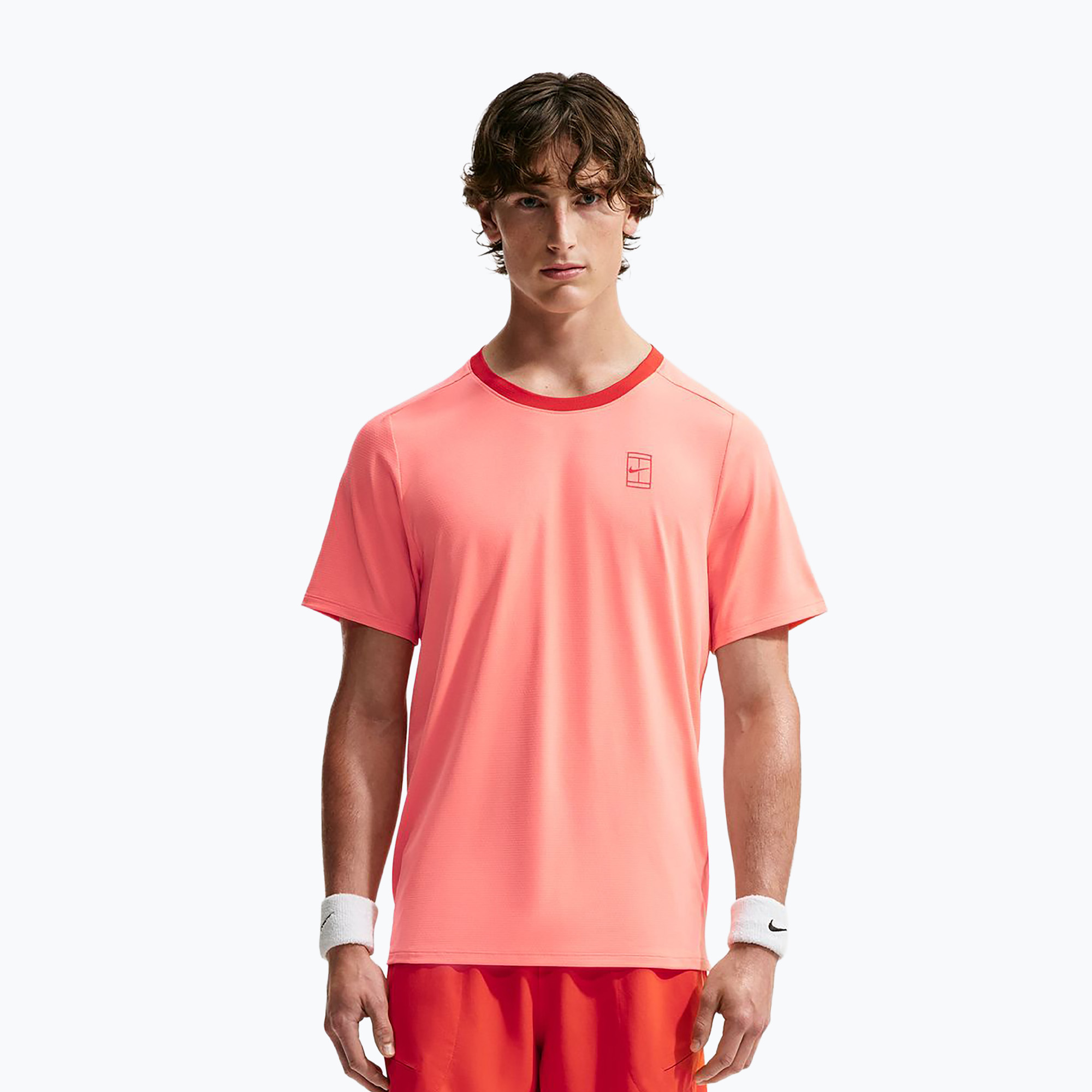 Koszulka męska Nike Court Dri-Fit Advantage atomic pink/picante red/picante red 