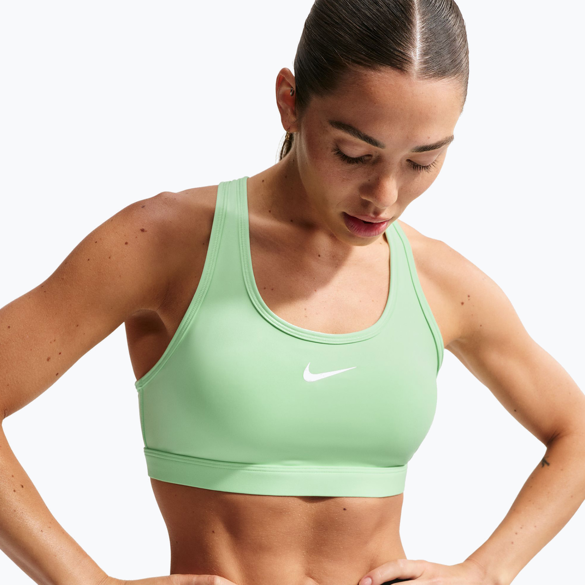Biustonosz treningowy Nike Swoosh cucumber calm/white