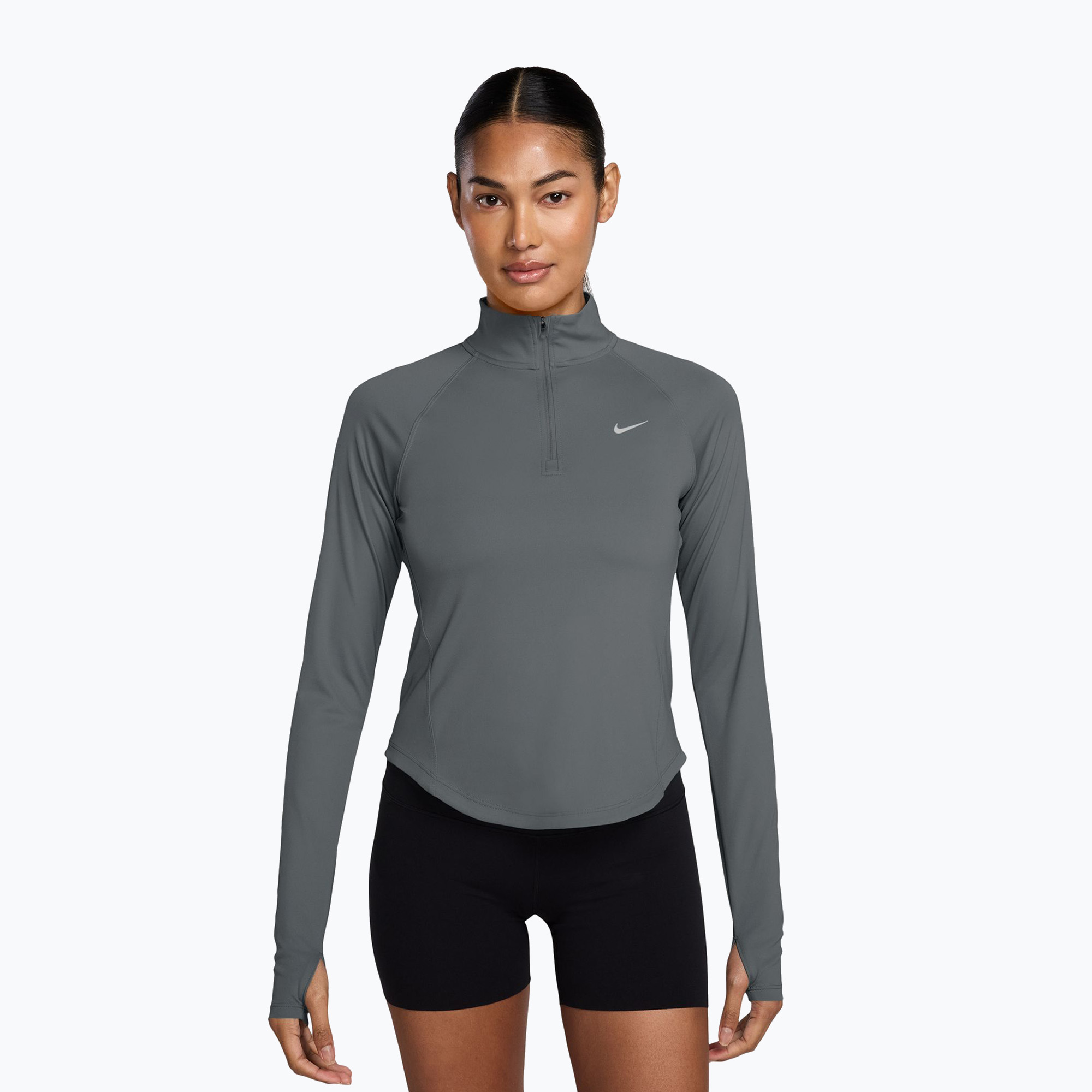 Дамски суитшърт за бягане Nike Tempo Dri-Fit 1/4 Zip cool grey