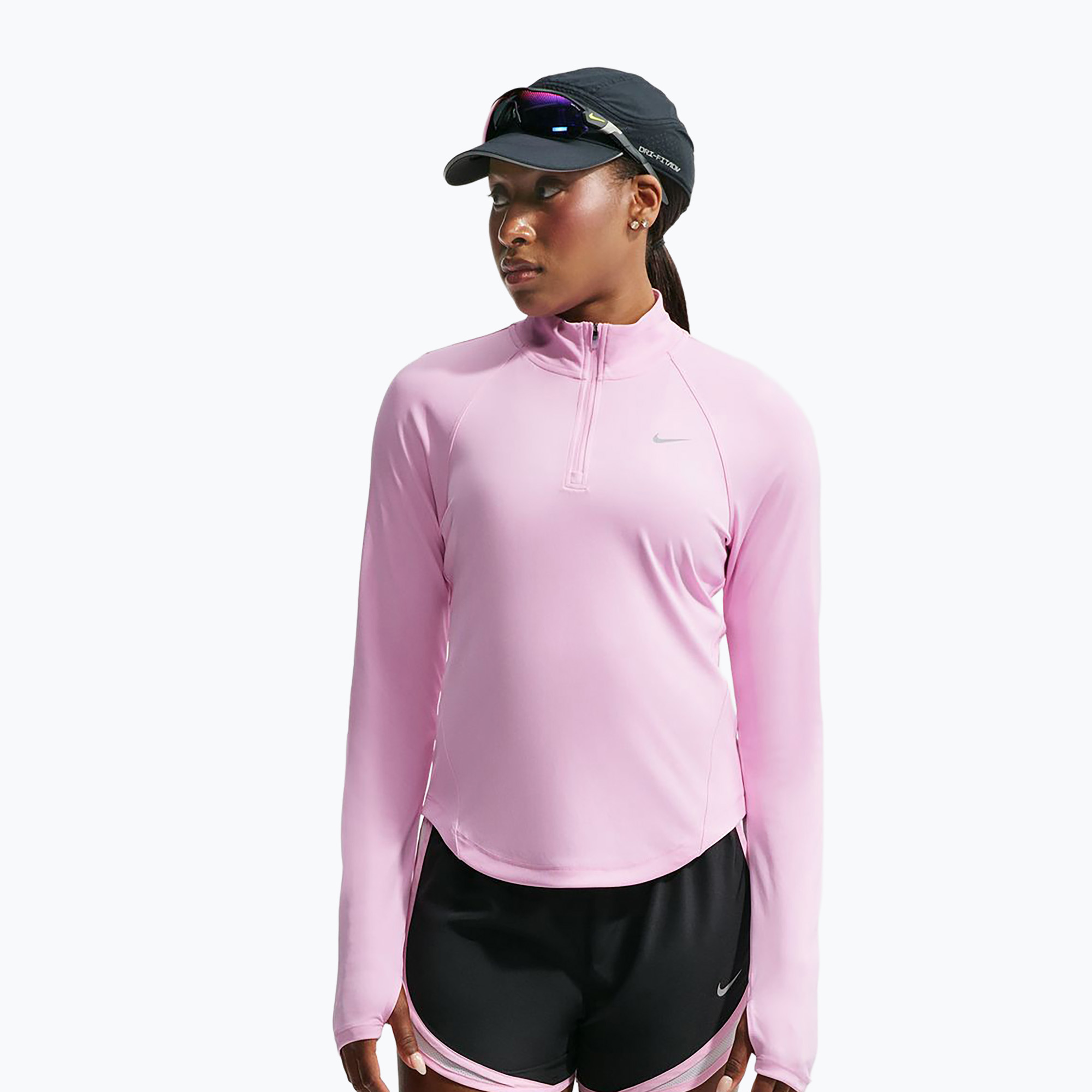 Bluza do biegania damska Nike Tempo Dri-Fit 1/4 Zip pink rise