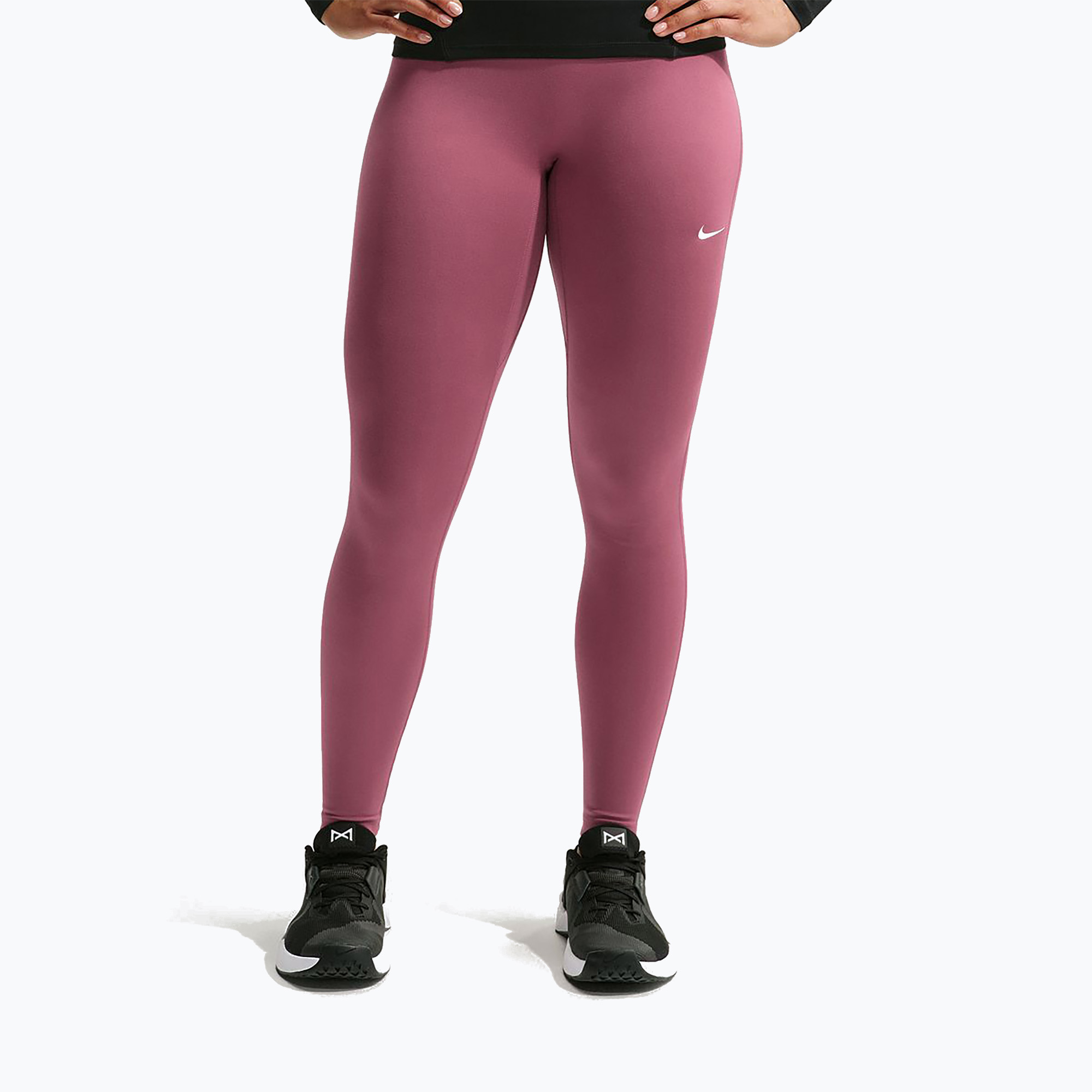 Legginsy damskie Nike One Seamless Front pink smoke/white 