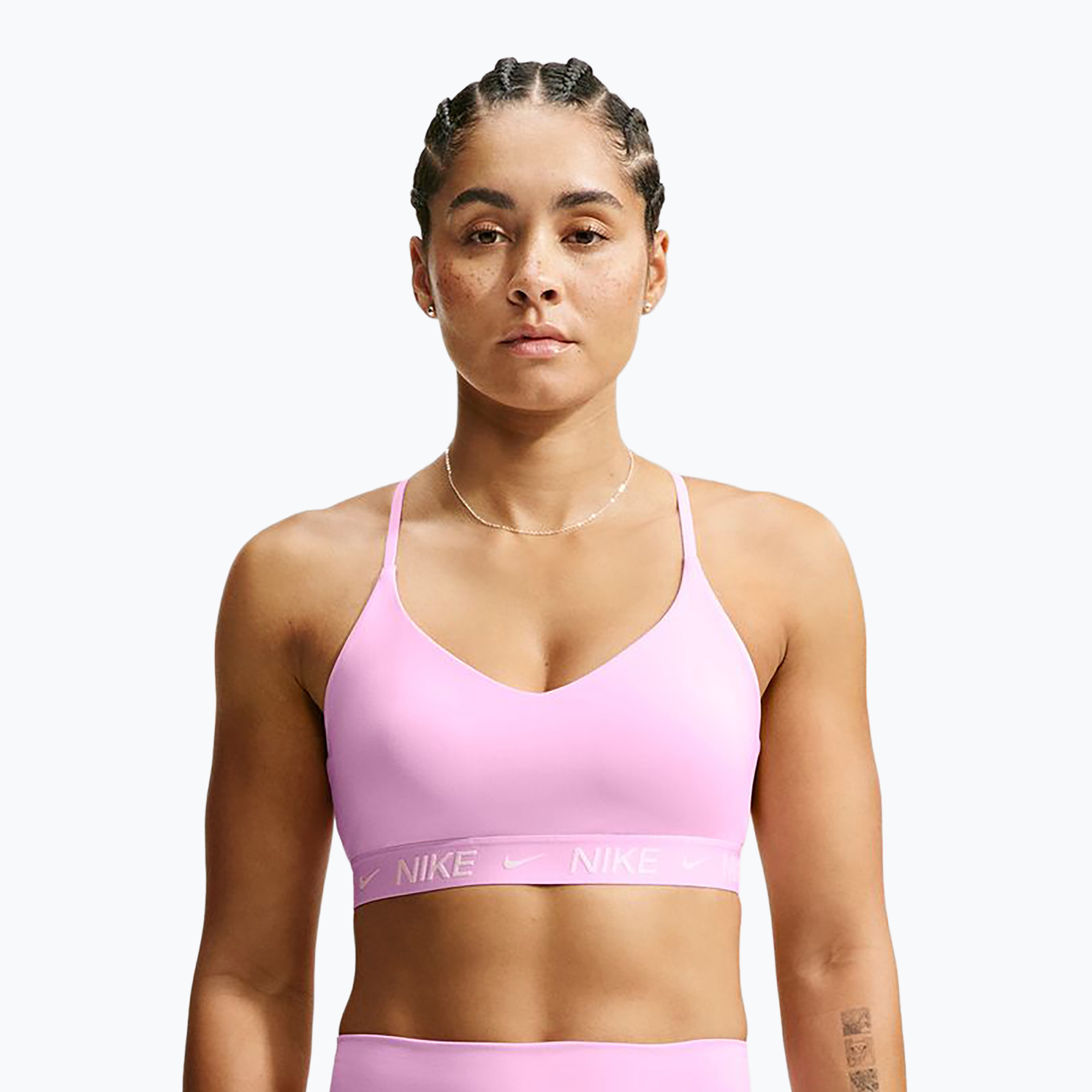 Biustonosz treningowy Nike Indy Light Support pink rise 
