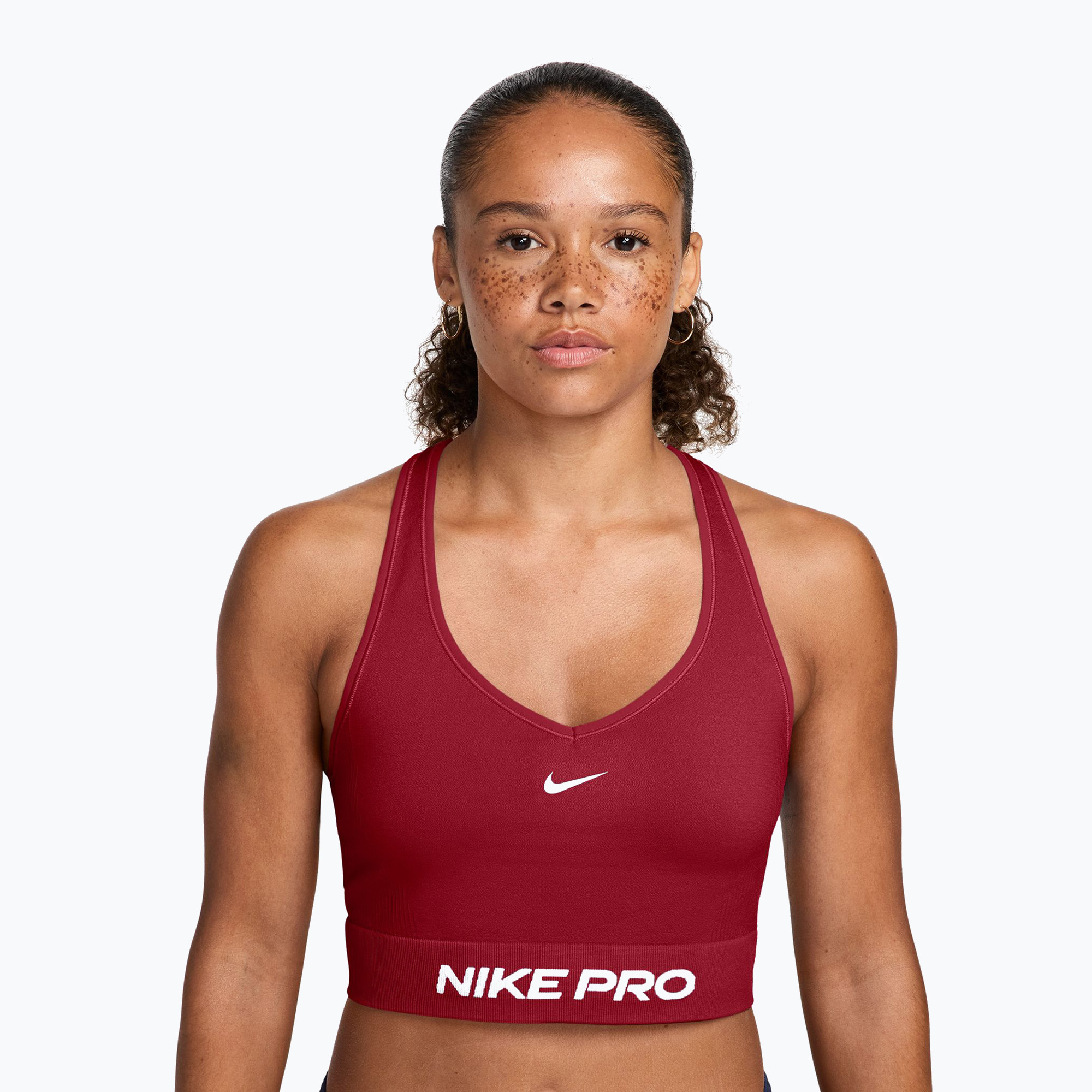 Top treningowy Nike Pro Seamless tough red/white