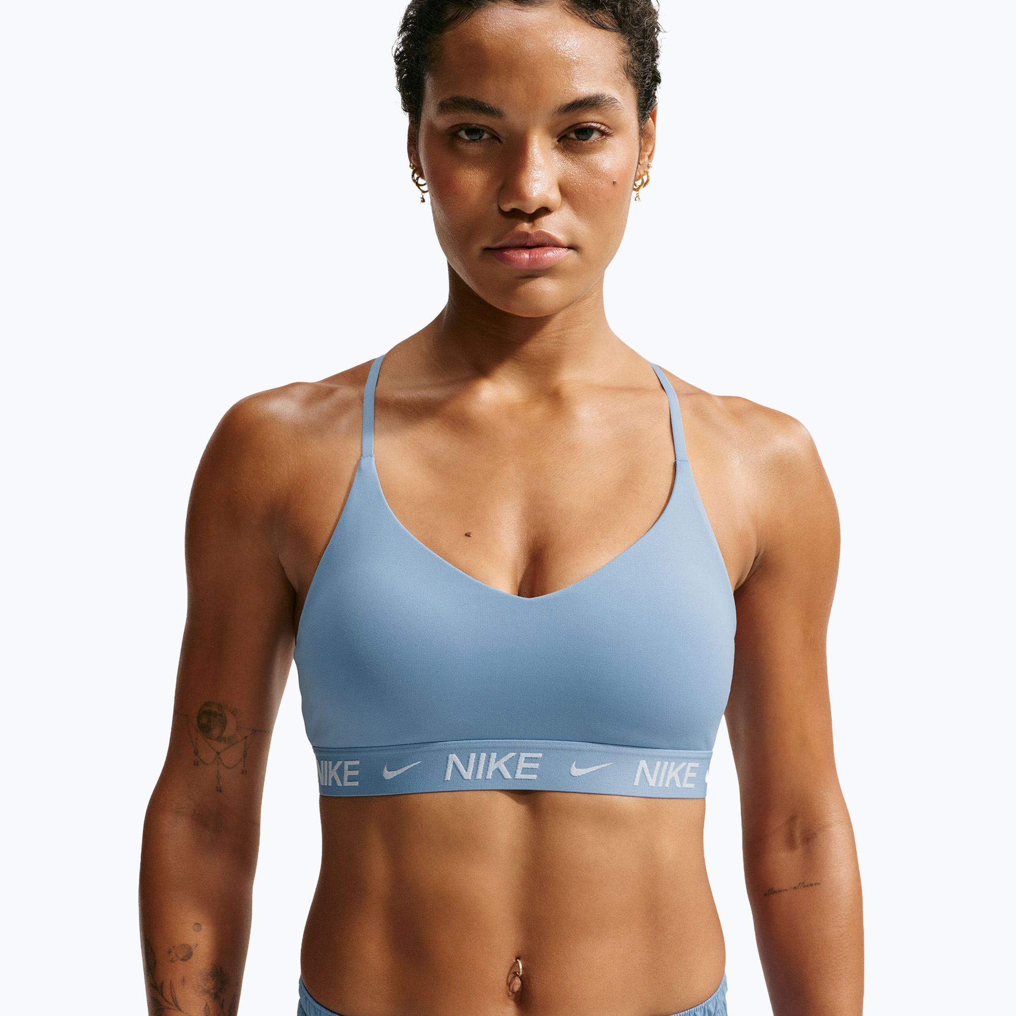 Biustonosz treningowy Nike Indy Light Support work blue 