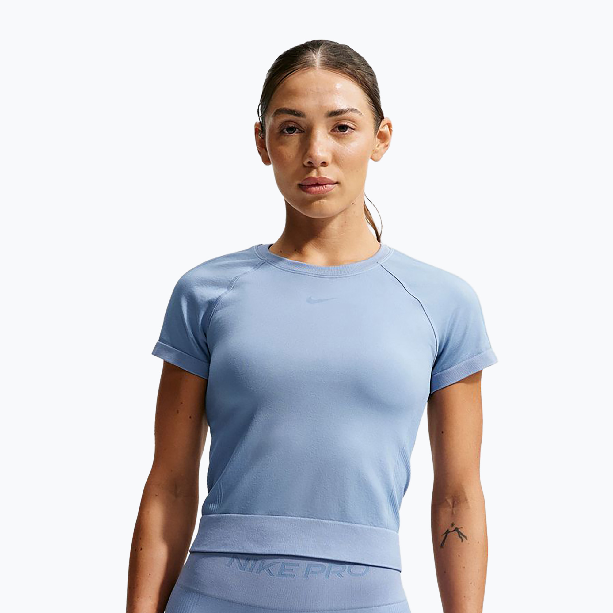 Дамска тренировъчна тениска Nike Pro Seamless work blue