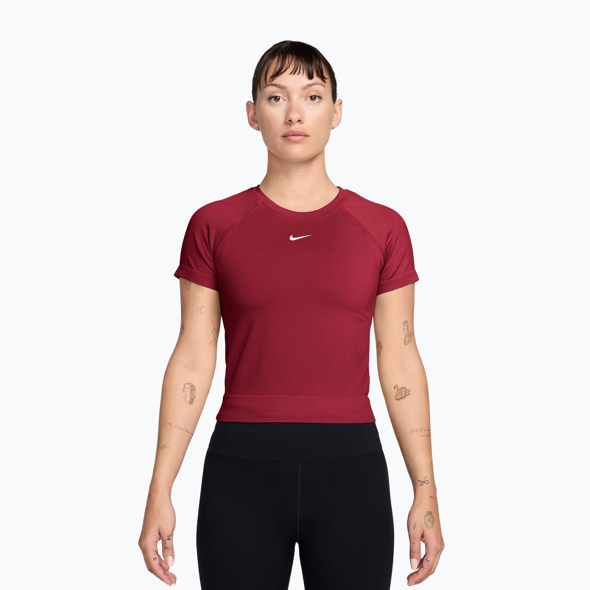 Дамска тренировъчна тениска Nike Pro Seamless tough red/white