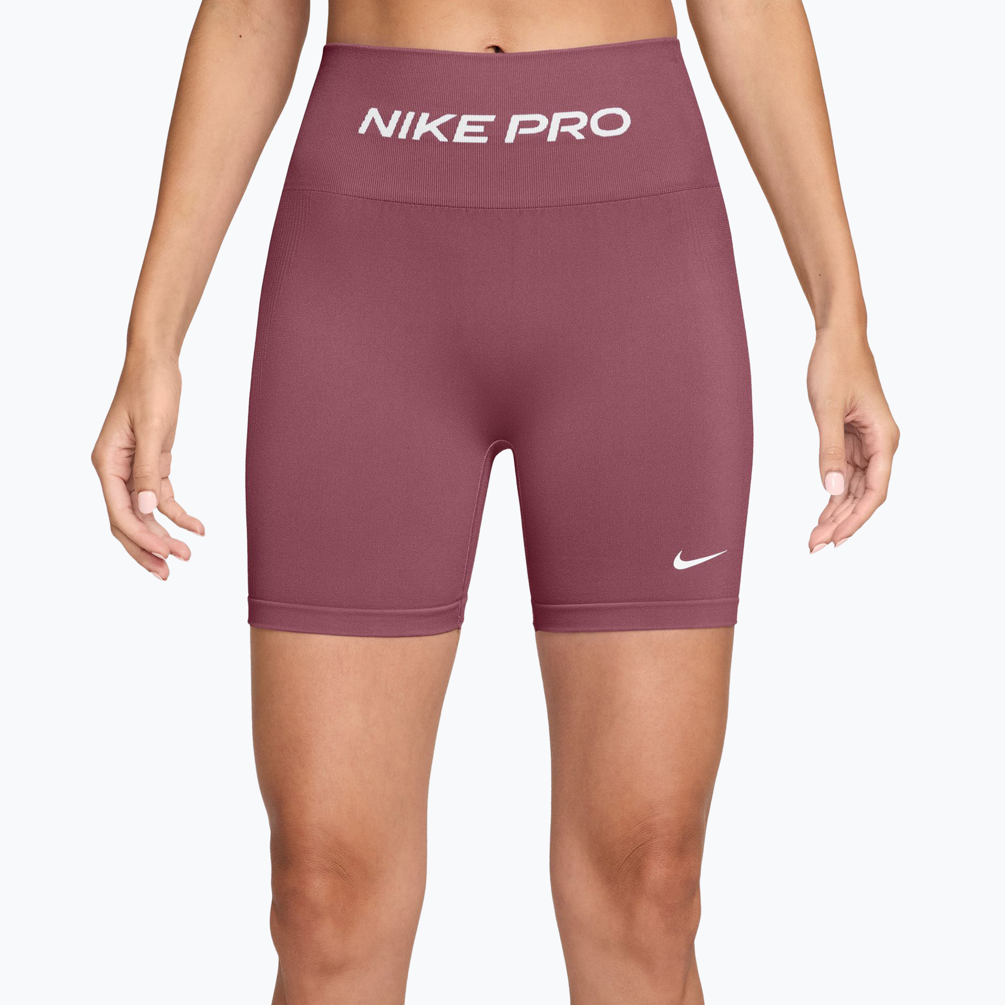 Pantaloni scurți de antrenament pentru femei Nike Pro Seamless pink smoke/white